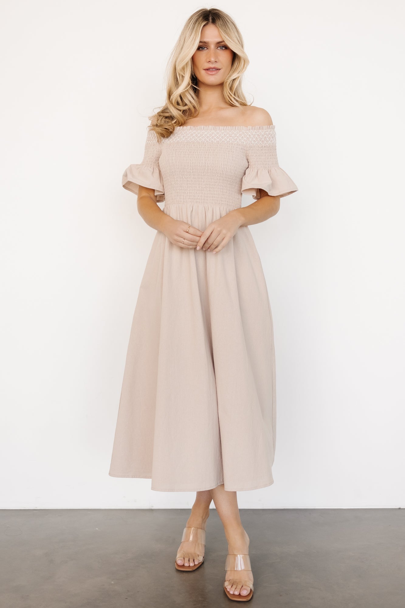 Jodi Off Shoulder Dress | Natural Comfortable Online