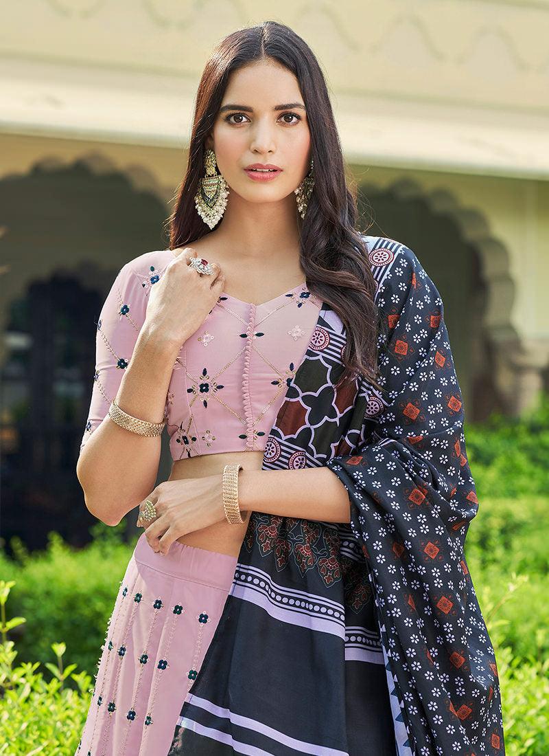 Dusty Pink A-Line Ghaghra Choli Discount Looking For