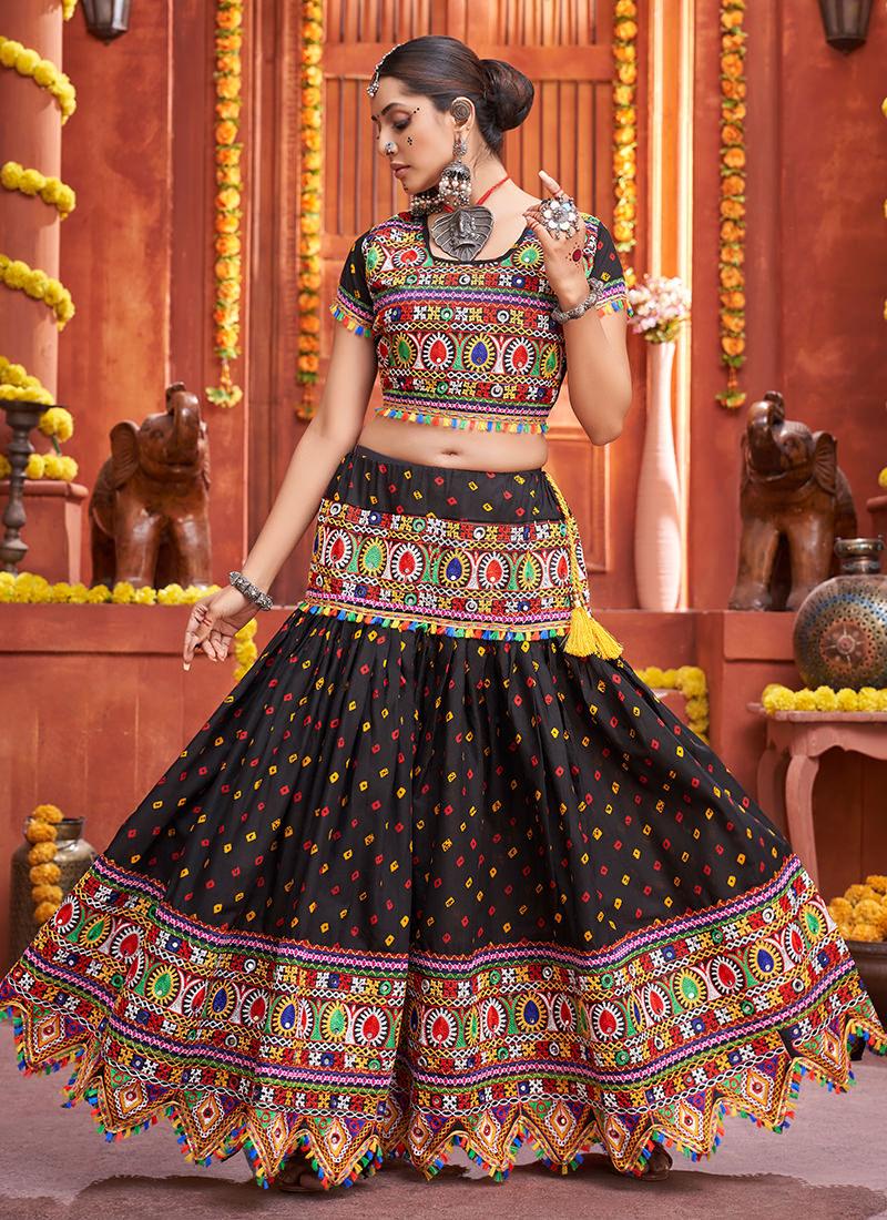 Patola Print Black Color Navrati Chaniya Choli Cheapest