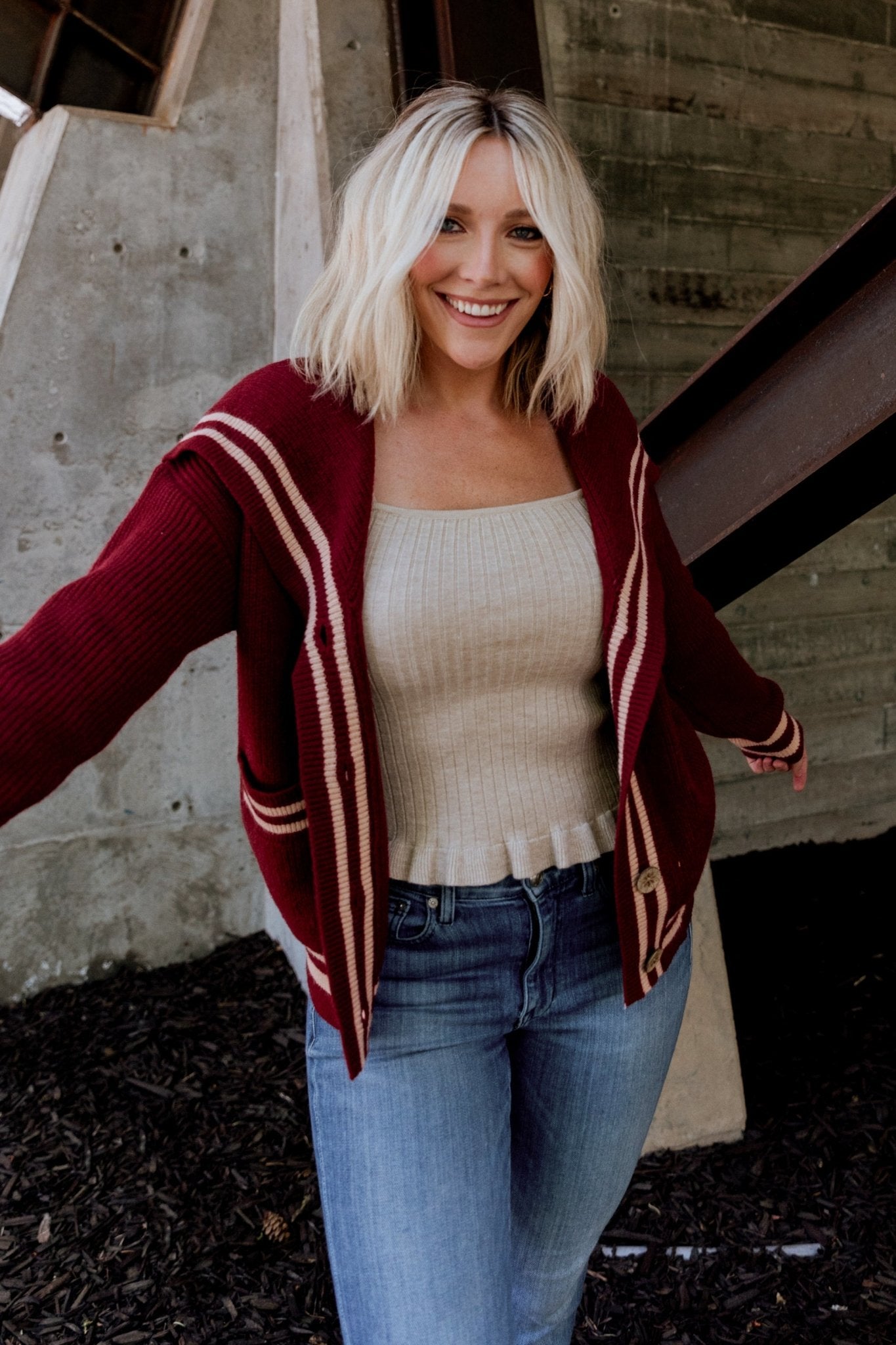 Corbett Knit Cardigan | Burgundy Buy Cheap Clearance Store