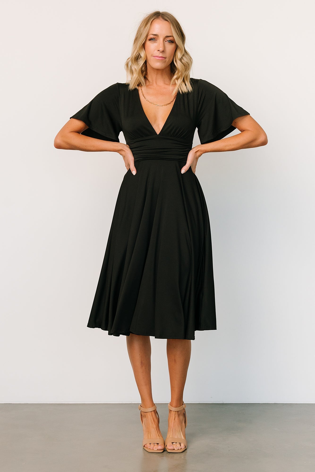 Janette Midi Dress | Black Finishline Cheap Online