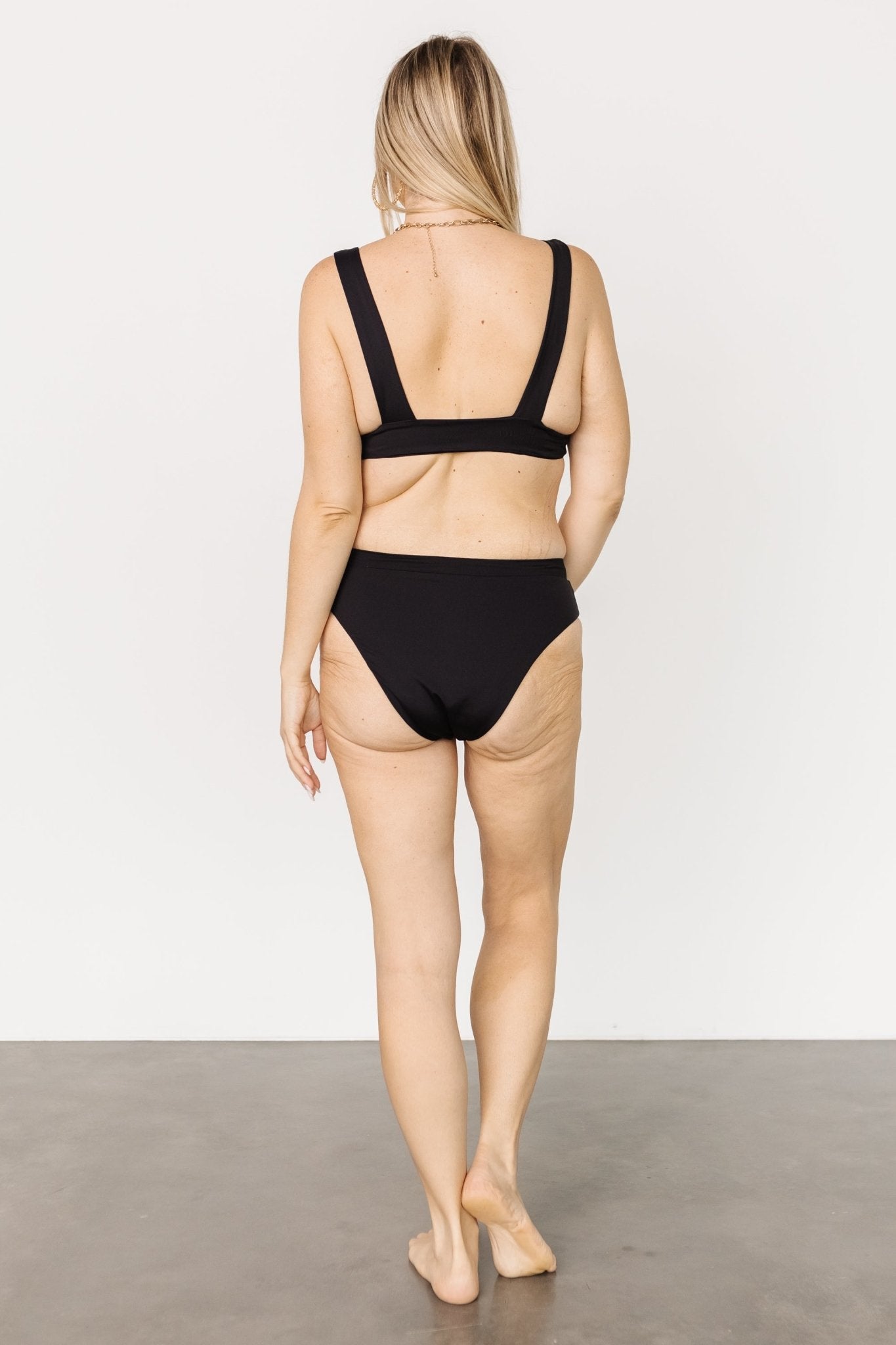 Formentera High Waist Bikini Bottom | Black Discount