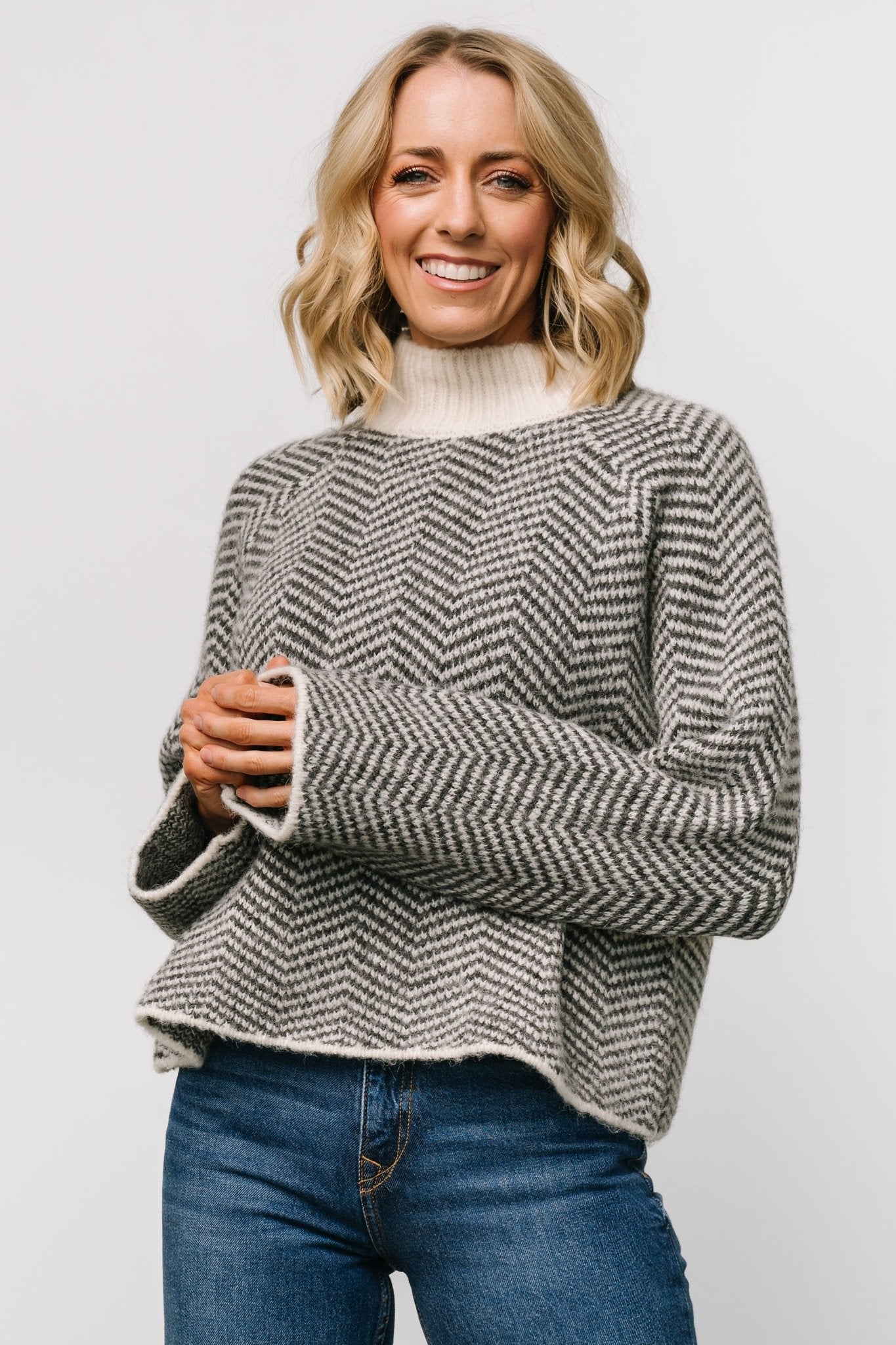 Trisha Knit Sweater | Ivory Stripe Choice Online