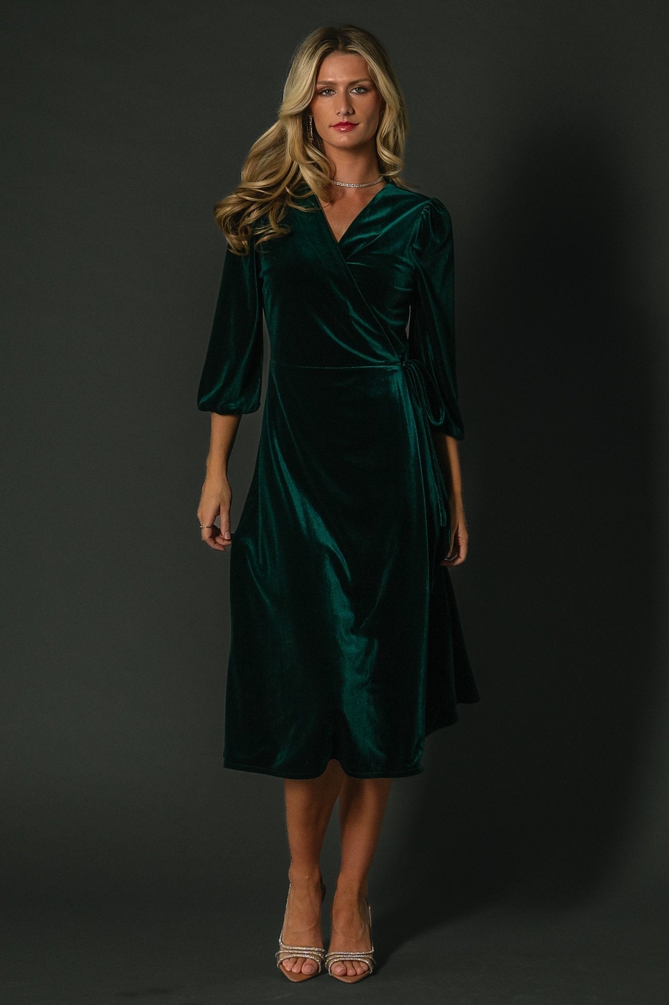 Beckinsale Velvet Wrap Dress | Dark Green Free Shipping Eastbay