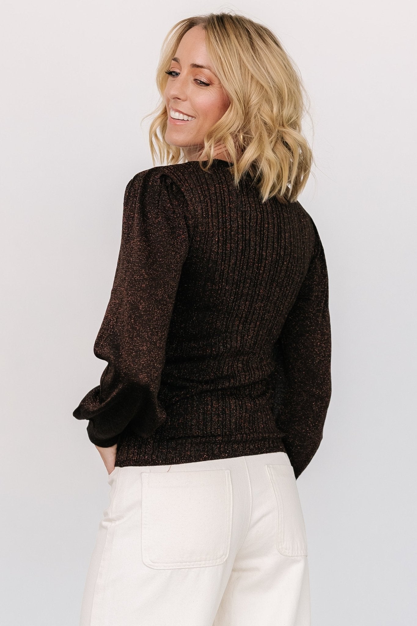 Padma Shimmer Sweater Top | Chocolate Buy Cheap Browse