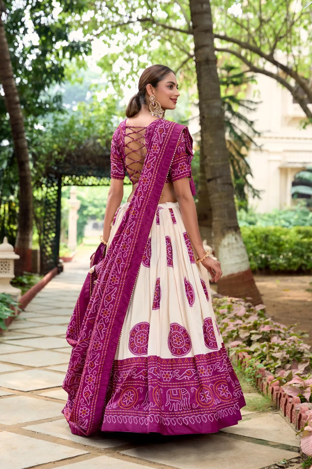 Ravishing Tussar Silk Lehenga Choli  With Bandhej Print Outlet 2025 Unisex