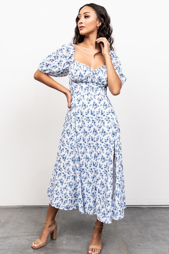 Gwen Smocked Midi Dress | Blue Floral Buy Cheap Big Discount