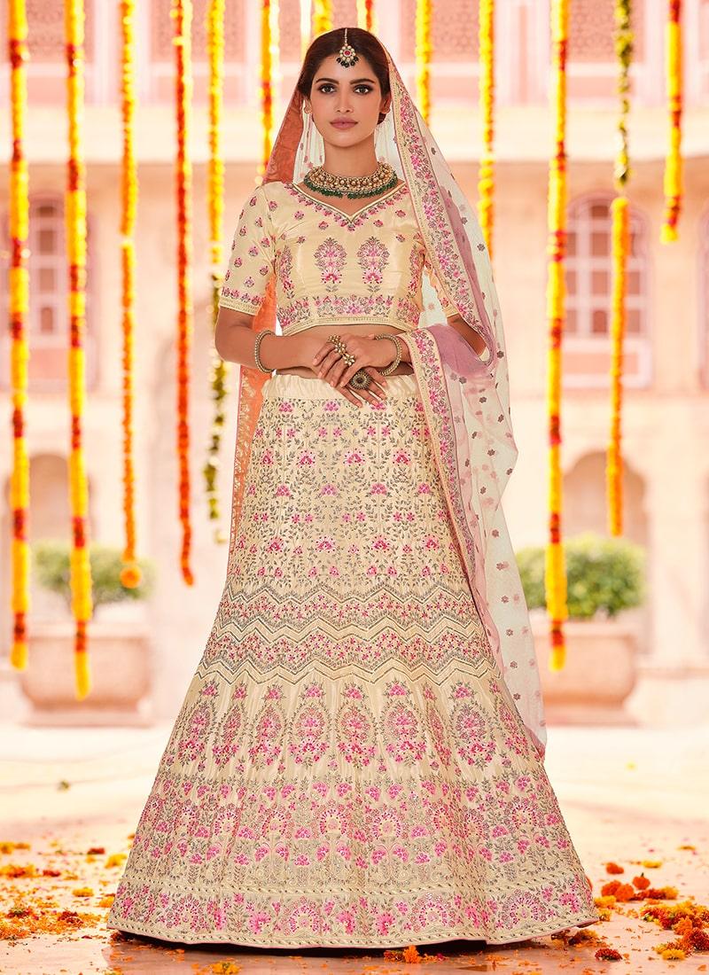 Yellow Color Crepe Fabric Stone Work Lehenga With Net Dupatta 100% Authentic Cheap Online