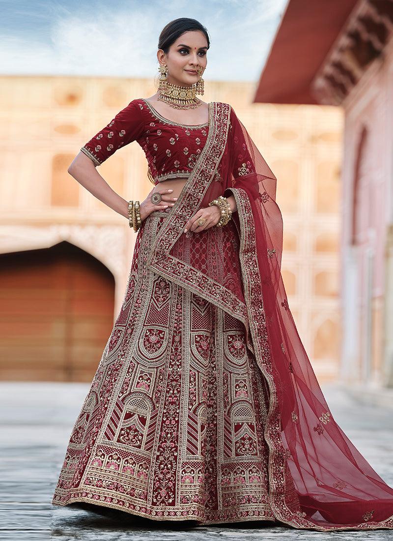 Intriguing Look Maroon Color Dori And Sequins Work Lehenga Buy Cheap Comfortable