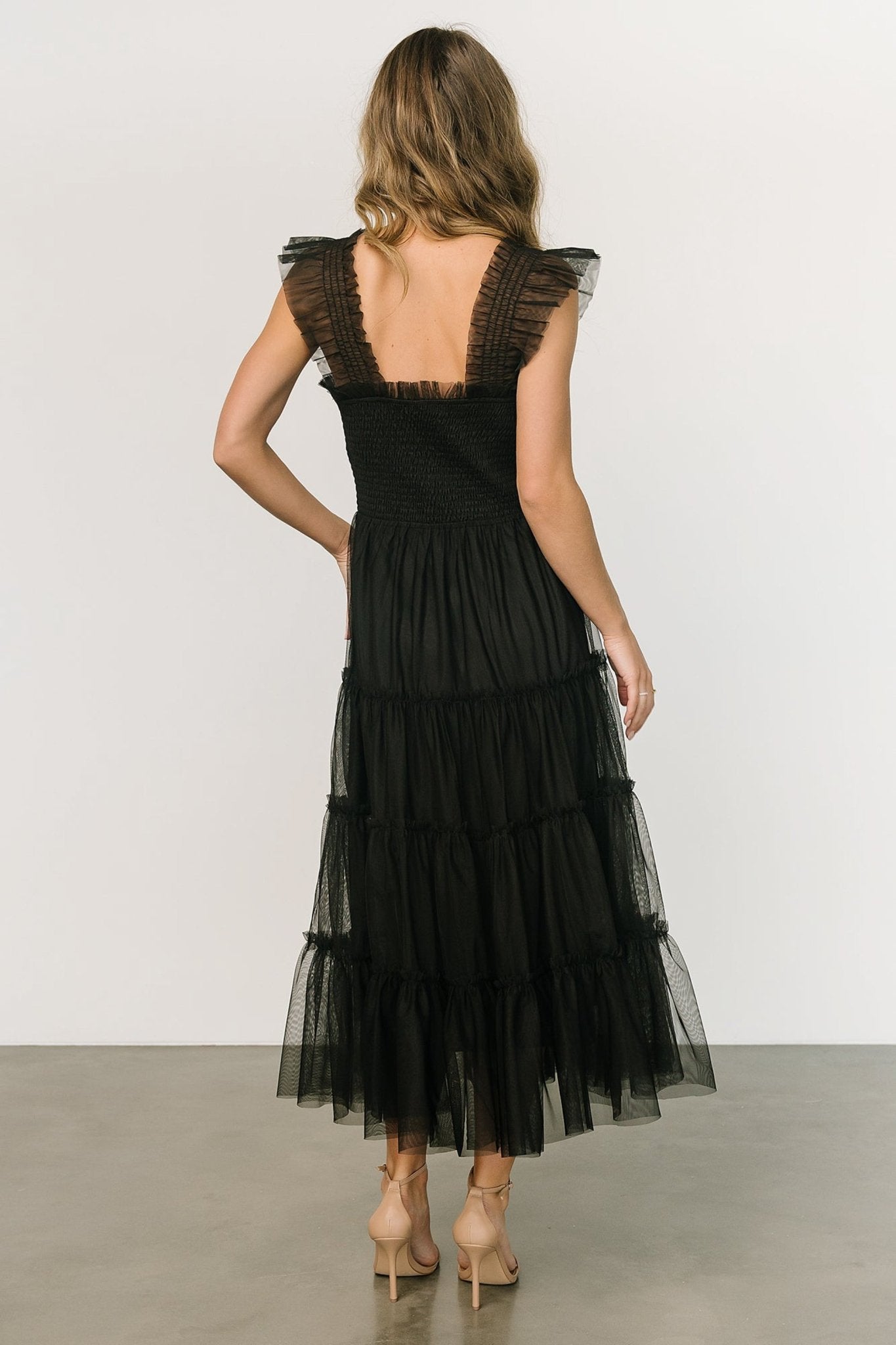 Emma Smocked Tulle Dress | Black Outlet Discount Authentic