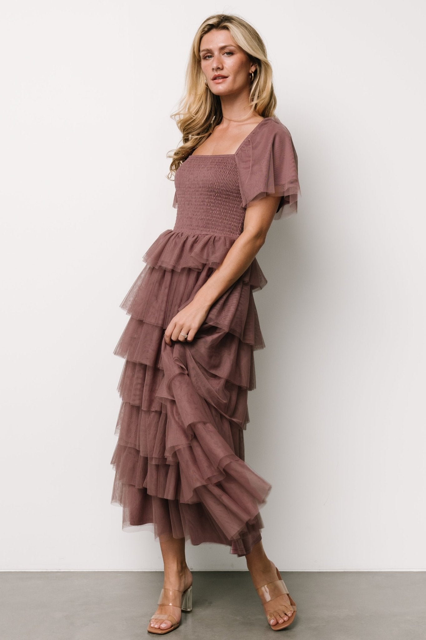 Cherise Tulle Tiered Dress | Dusty Lavender 2025 New For Sale