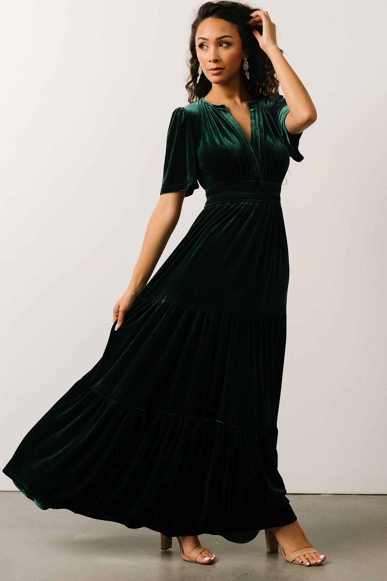 Artemis Velvet Maxi Dress | Emerald Best Wholesale