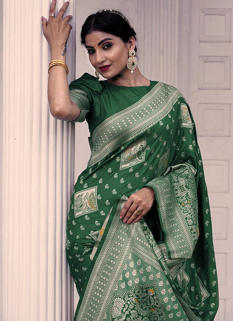 Green Color Classic Silk Saree Clearance Perfect