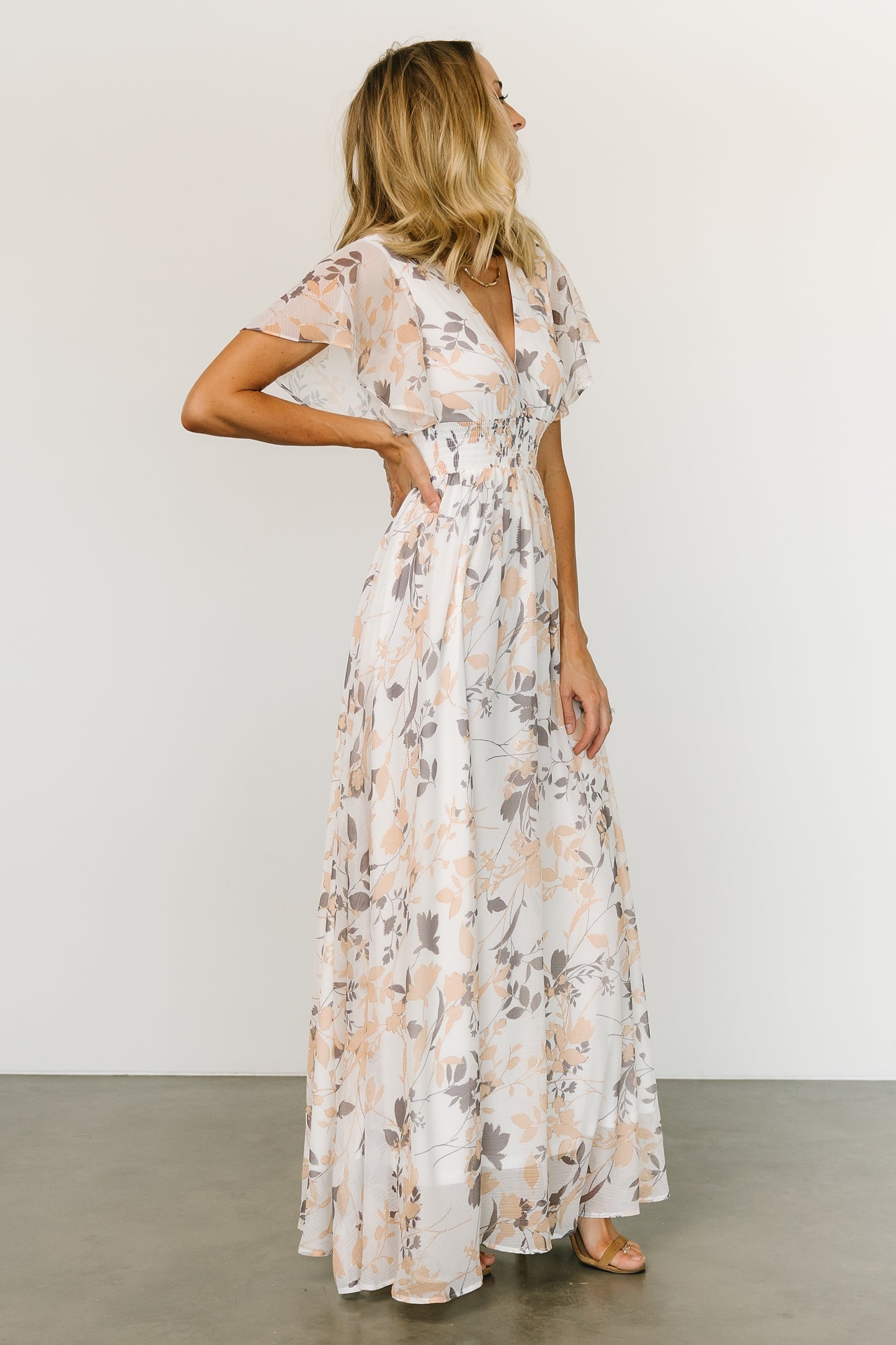 Lynlee Metallic Maxi Dress | Off White Print Buy Cheap Manchester