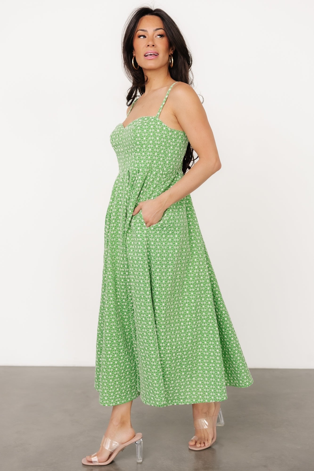 Gracelyn Embroidered Sweetheart Dress | Green Floral Cheap Sale Low Pice Fee Shipping