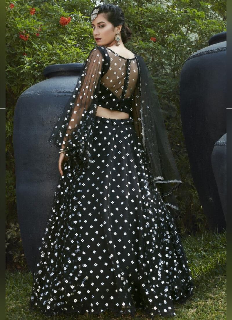 Magnificent Black Color Soft Net Base Lehenga Choli Wide Range Of Online