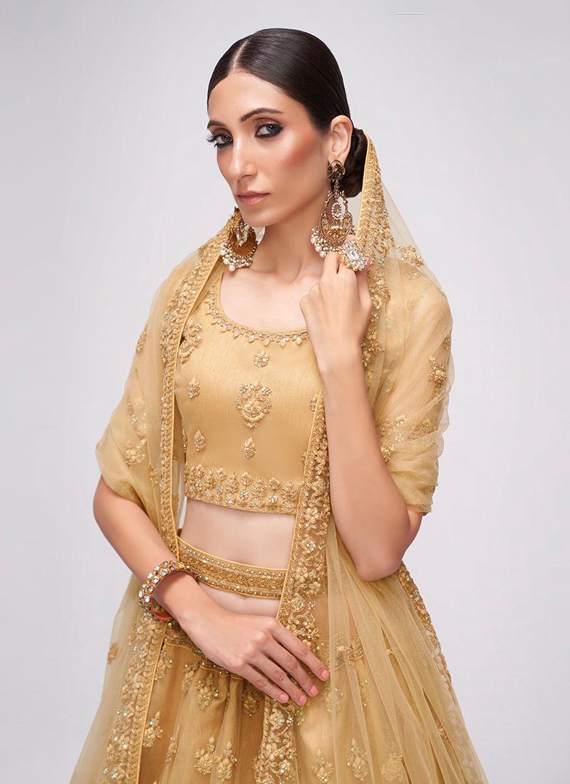 Chikoo Brown Soft Net Wedding Lehenga Buy Cheap Very Cheap