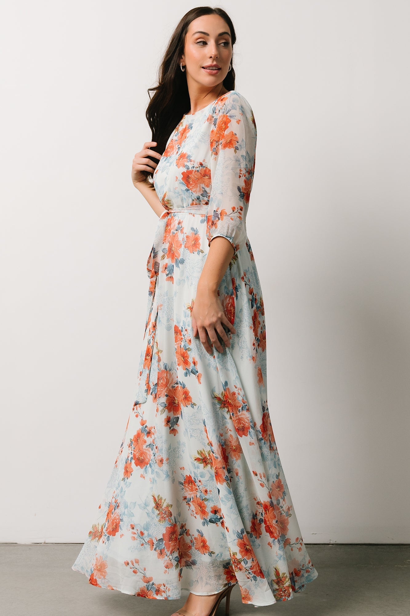 Rebecca Maxi Dress | Blue + Coral Blossom Buy Cheap Pay With Visa