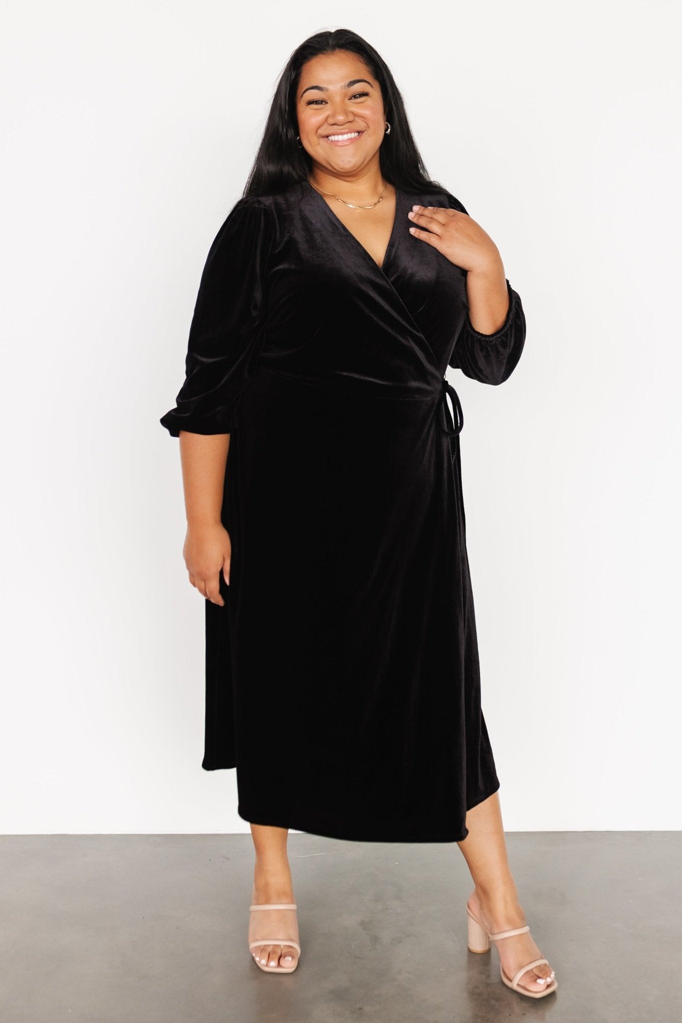 Beckinsale Velvet Wrap Dress | Black Shop Offer Online