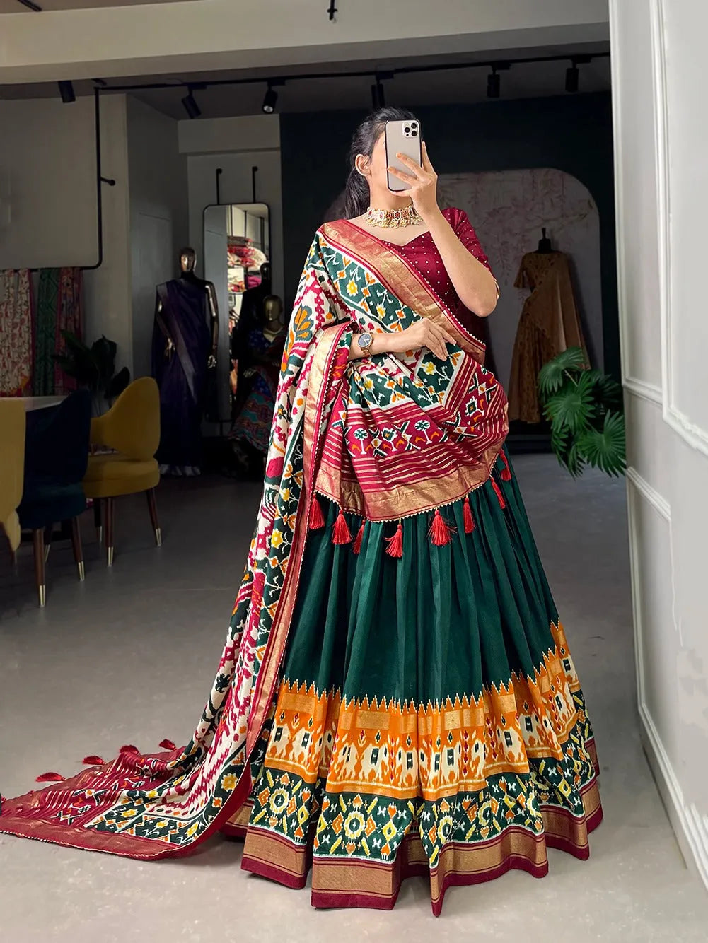 Elegant Silk Festive Lehenga Choli Set Pay With Paypal Cheap Pice