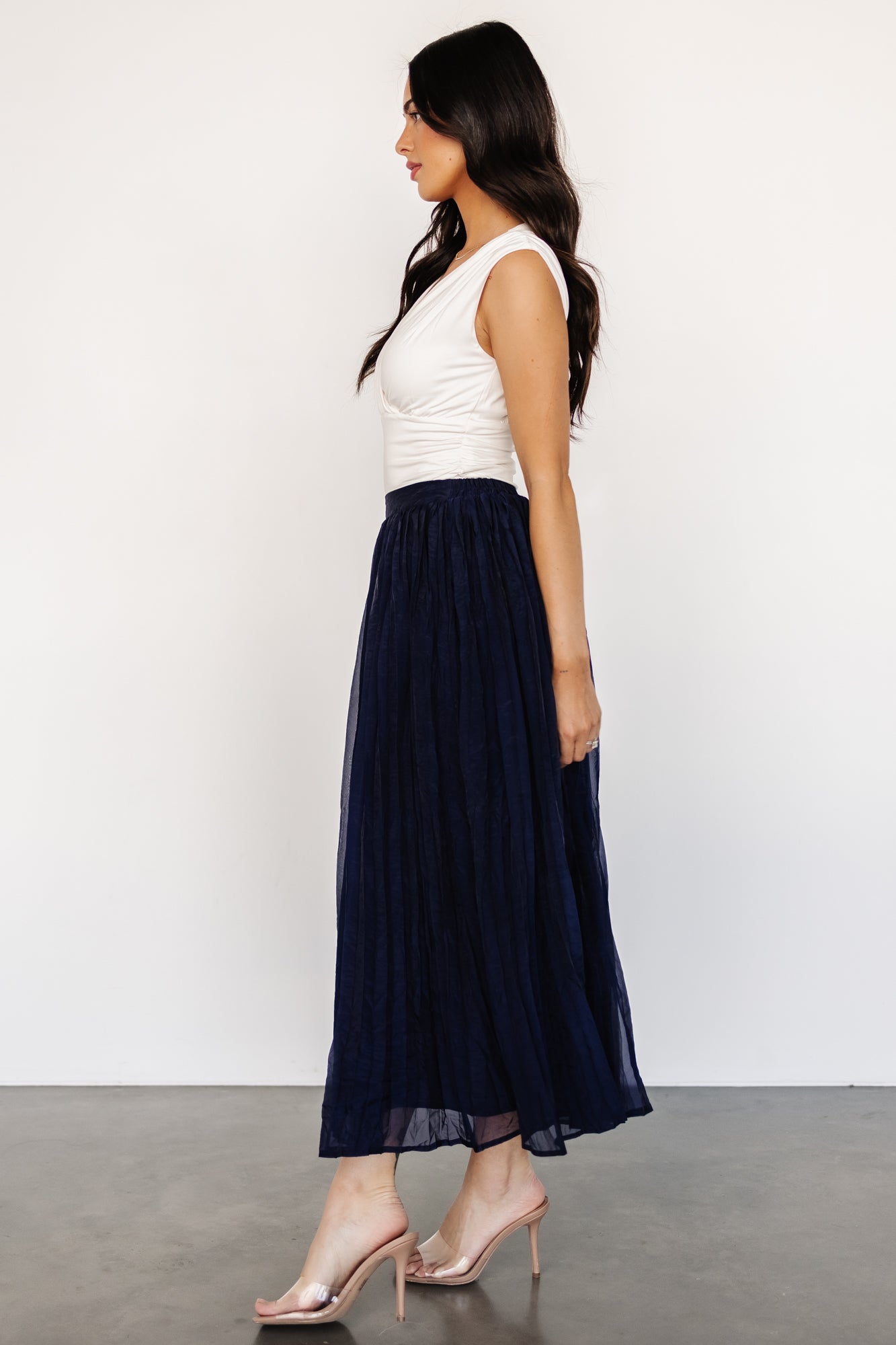 Cyra Midi Skirt | Navy Newest Online