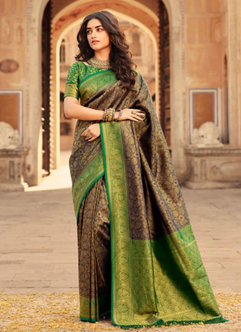 Alluring Purple Color Soft Silk Base Kanjiveram Saree With Silk Weave Free Shipping Get Authentic