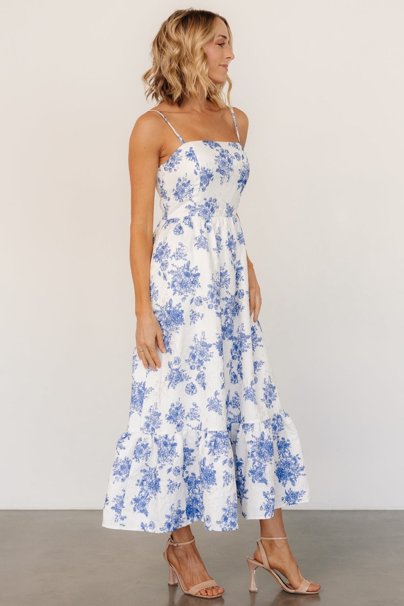 Cherie Jacquard Dress | Off White + Blue Floral Footlocker Pictures