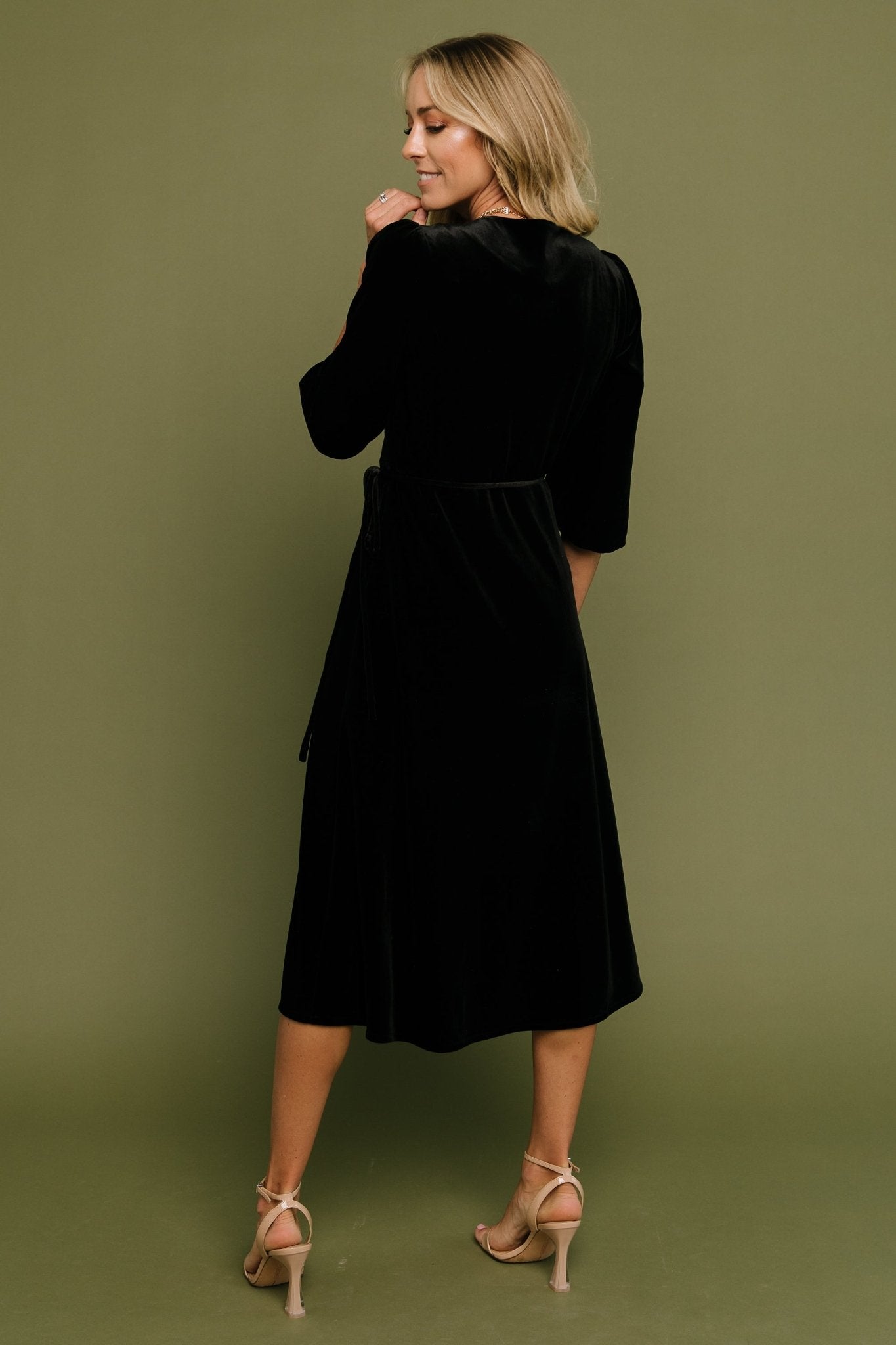 Beckinsale Velvet Wrap Dress | Black Shop Offer Online