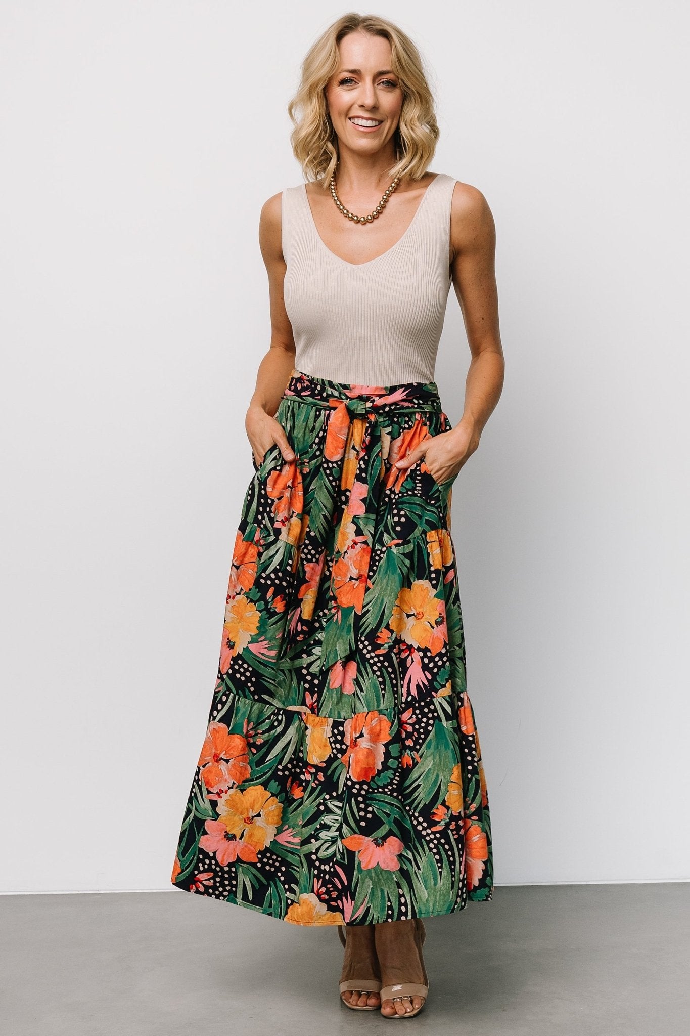 Melea Skirt | Navy Multi Floral Online Cheap Quality