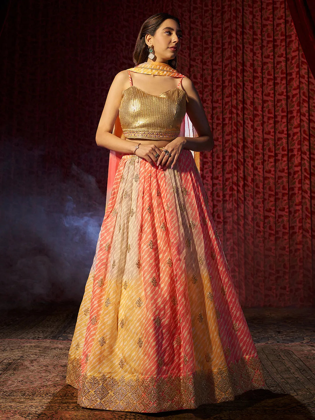 Elegant Multi Printed or Embroidered Organza Lehenga Choli Discount 2025