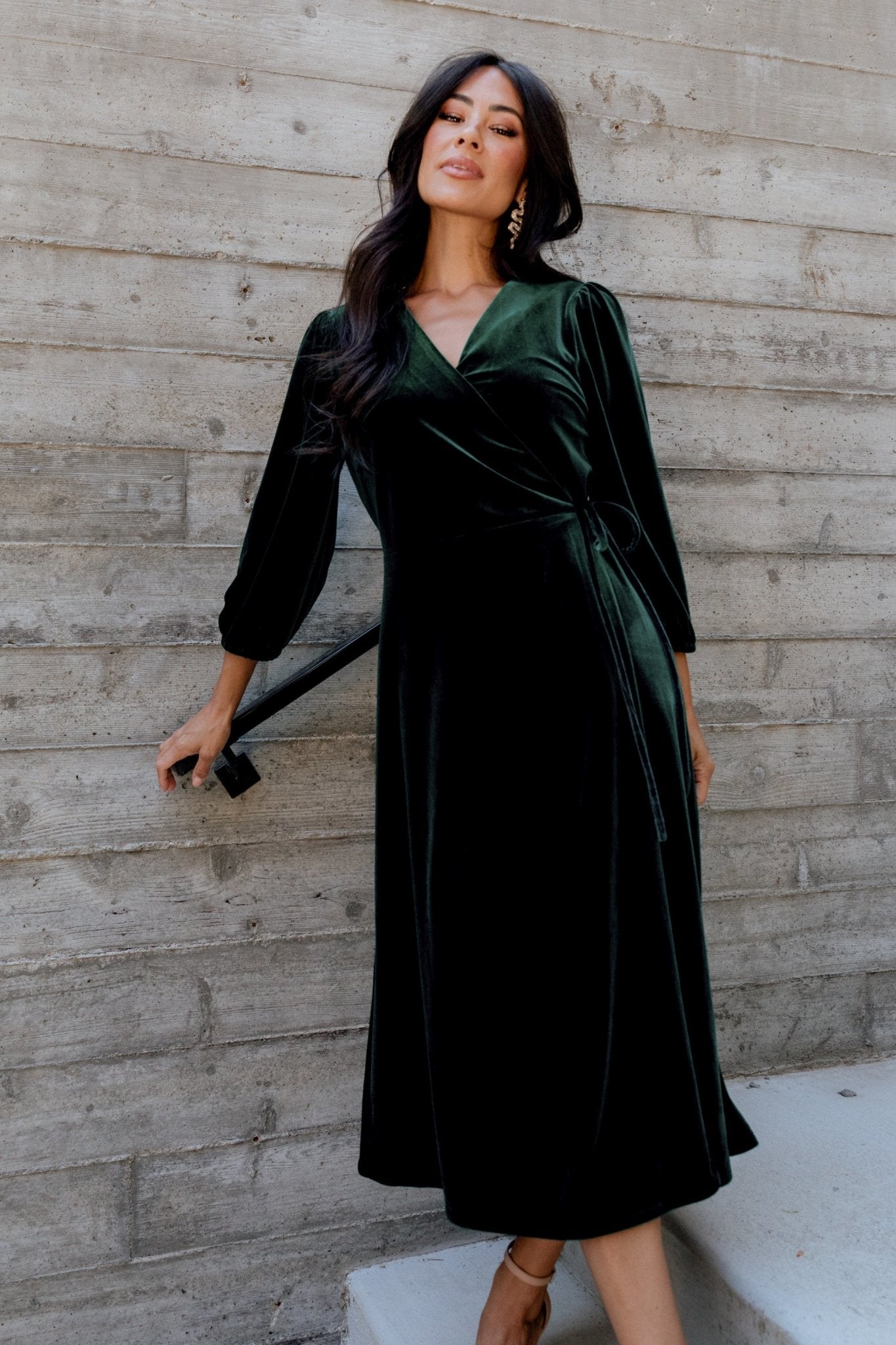 Beckinsale Velvet Wrap Dress | Dark Green Free Shipping Eastbay