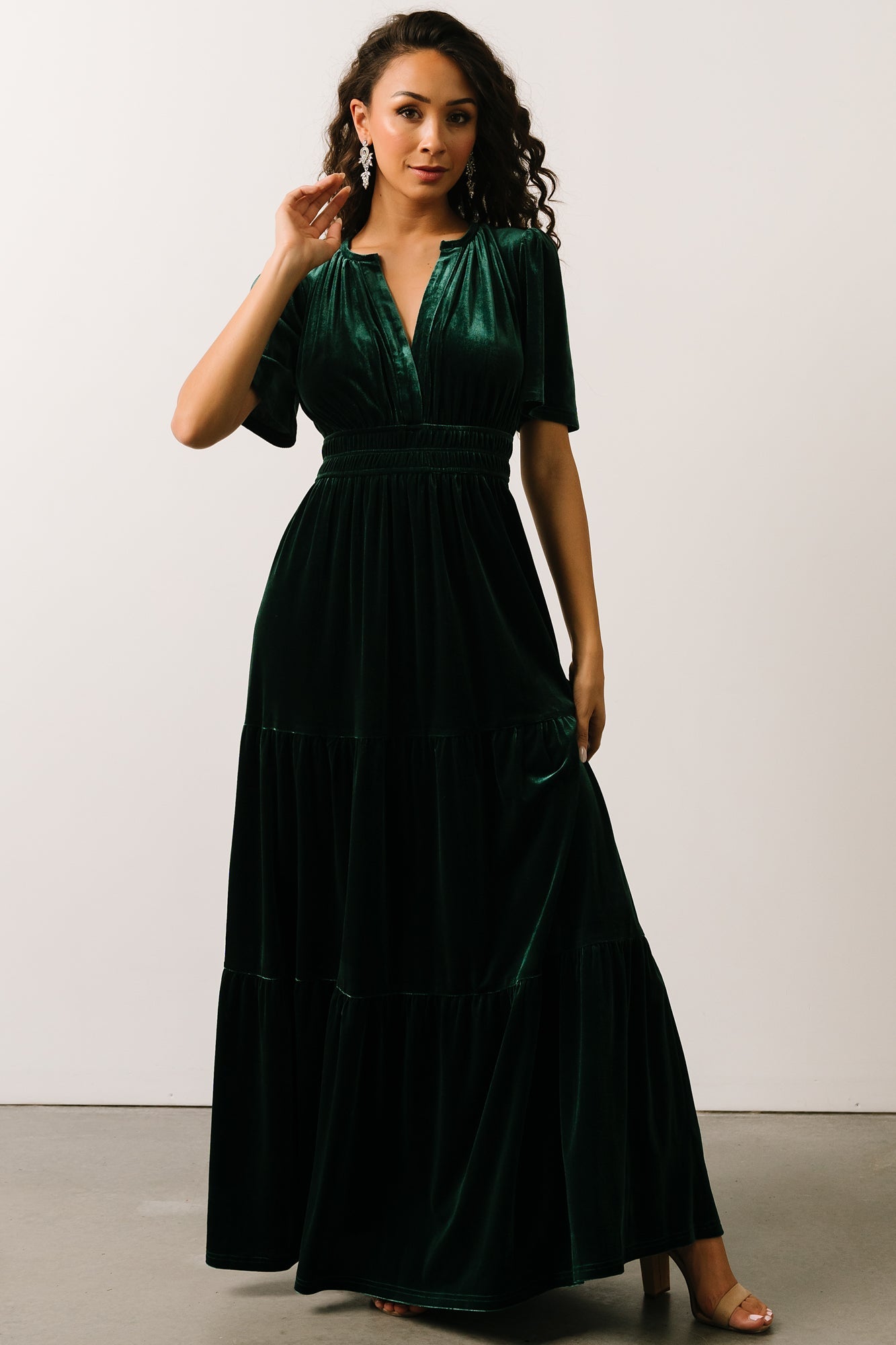 Artemis Velvet Maxi Dress | Emerald Best Wholesale