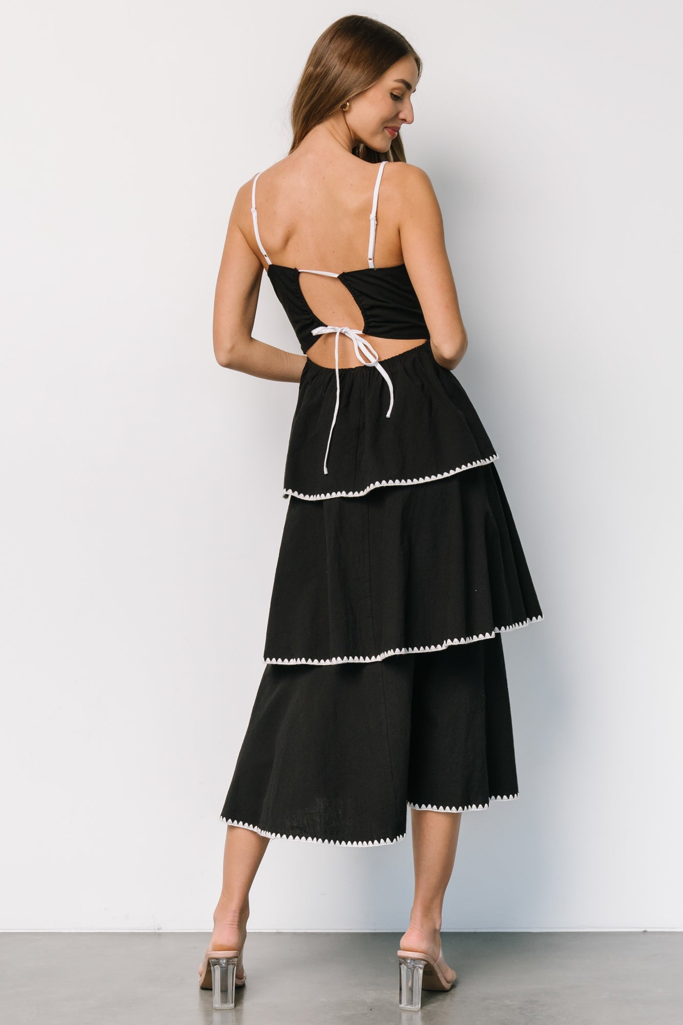 Odette Tiered Dress | Black + White Discount In China