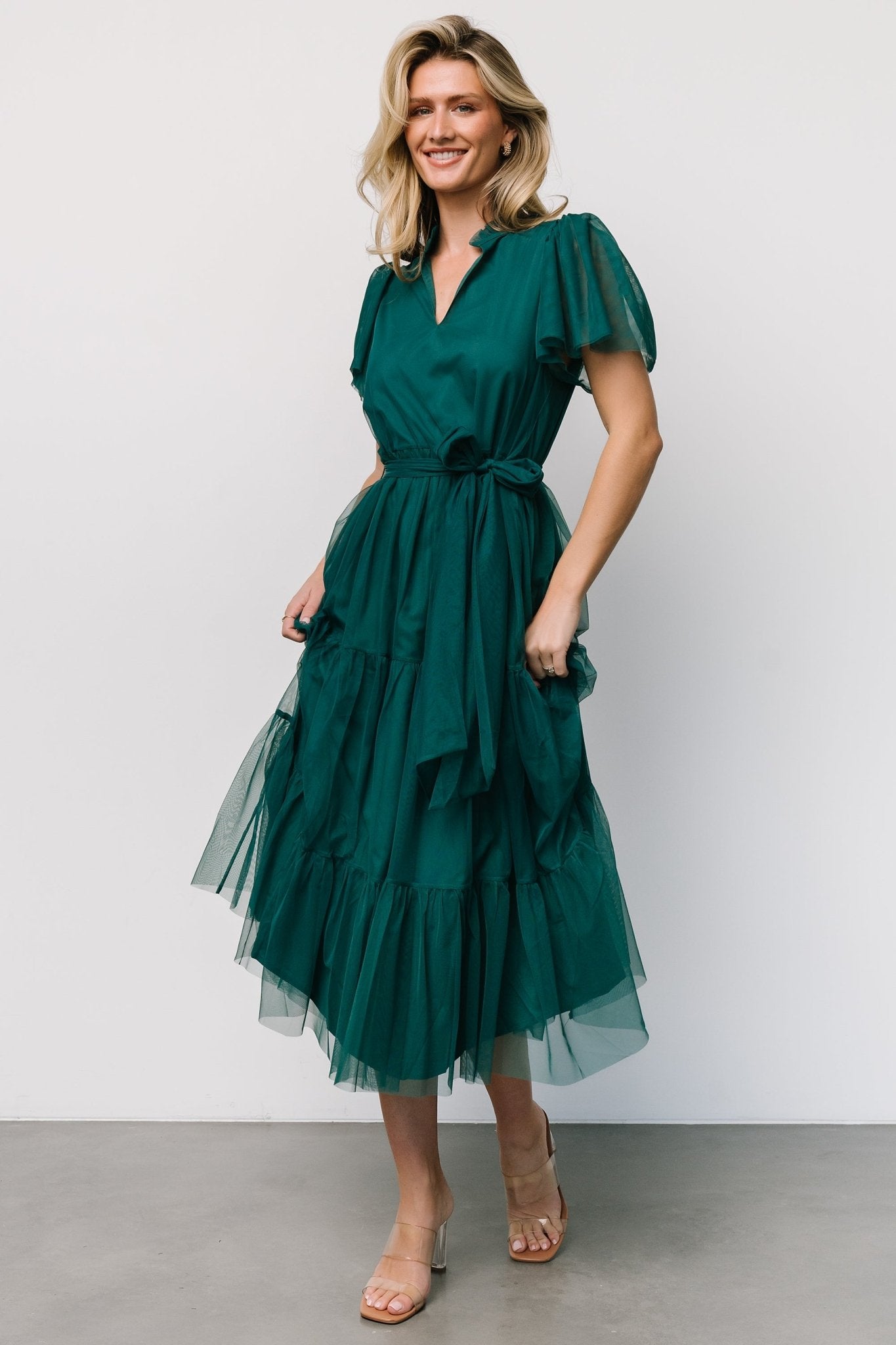 Medina Tulle Midi Dress | Emerald Collections Cheap Pice