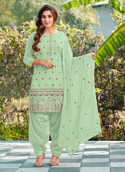 Sea Green Dhoti Style Punjabi Salwar Suit Buy Cheap 2025