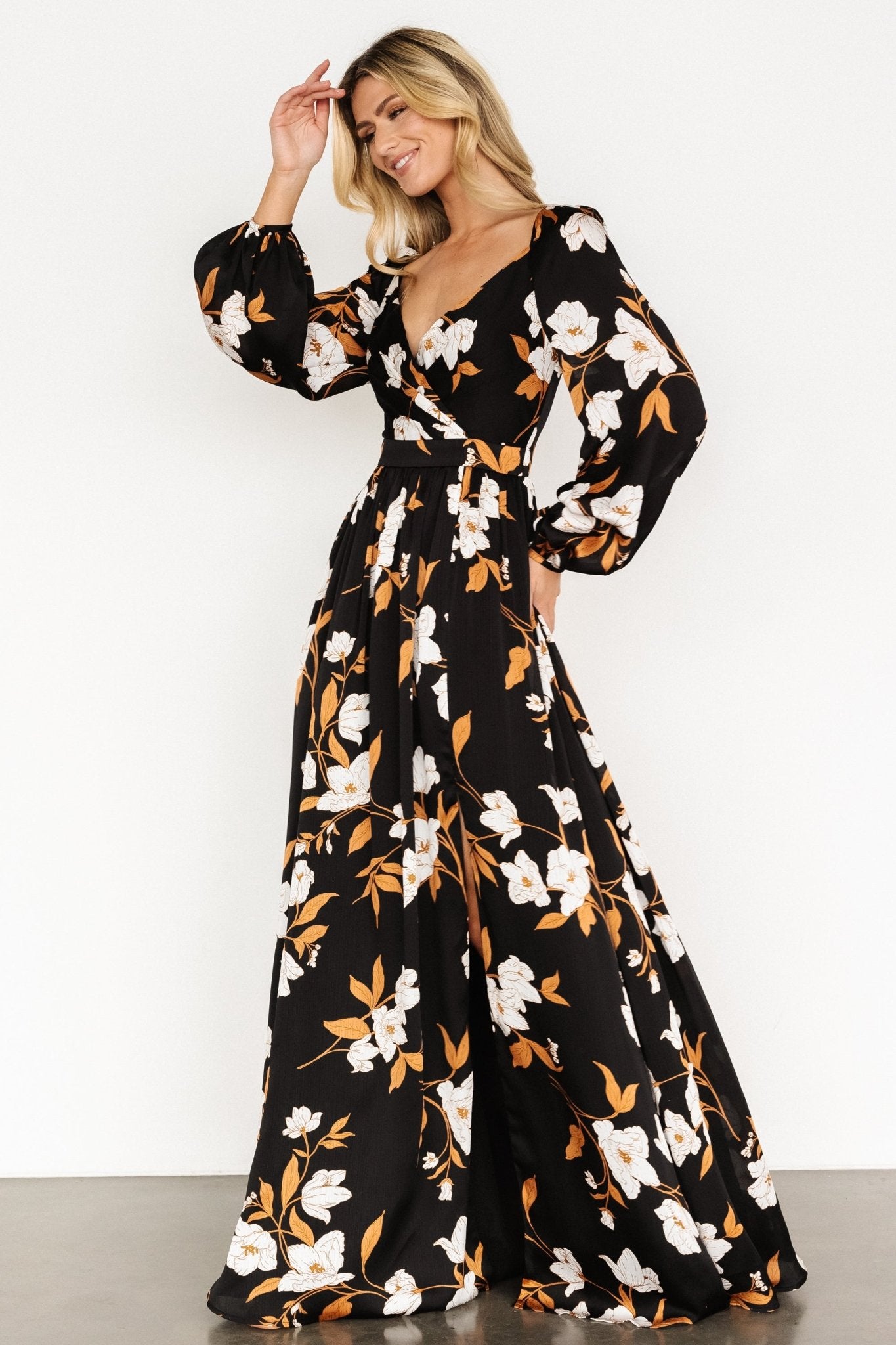 Tristan Maxi Dress | Black Floral Sale Sast