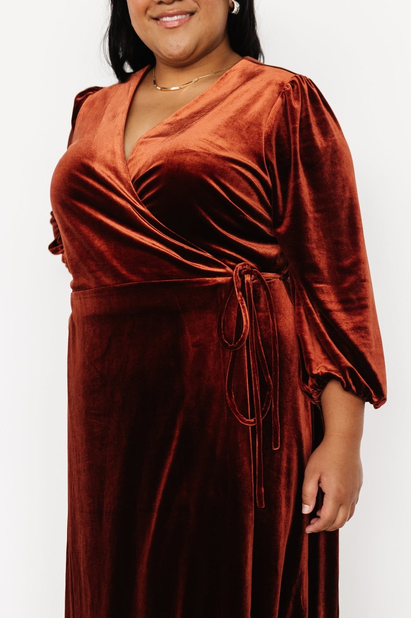 Beckinsale Velvet Wrap Dress | Cinnamon Discount Looking For