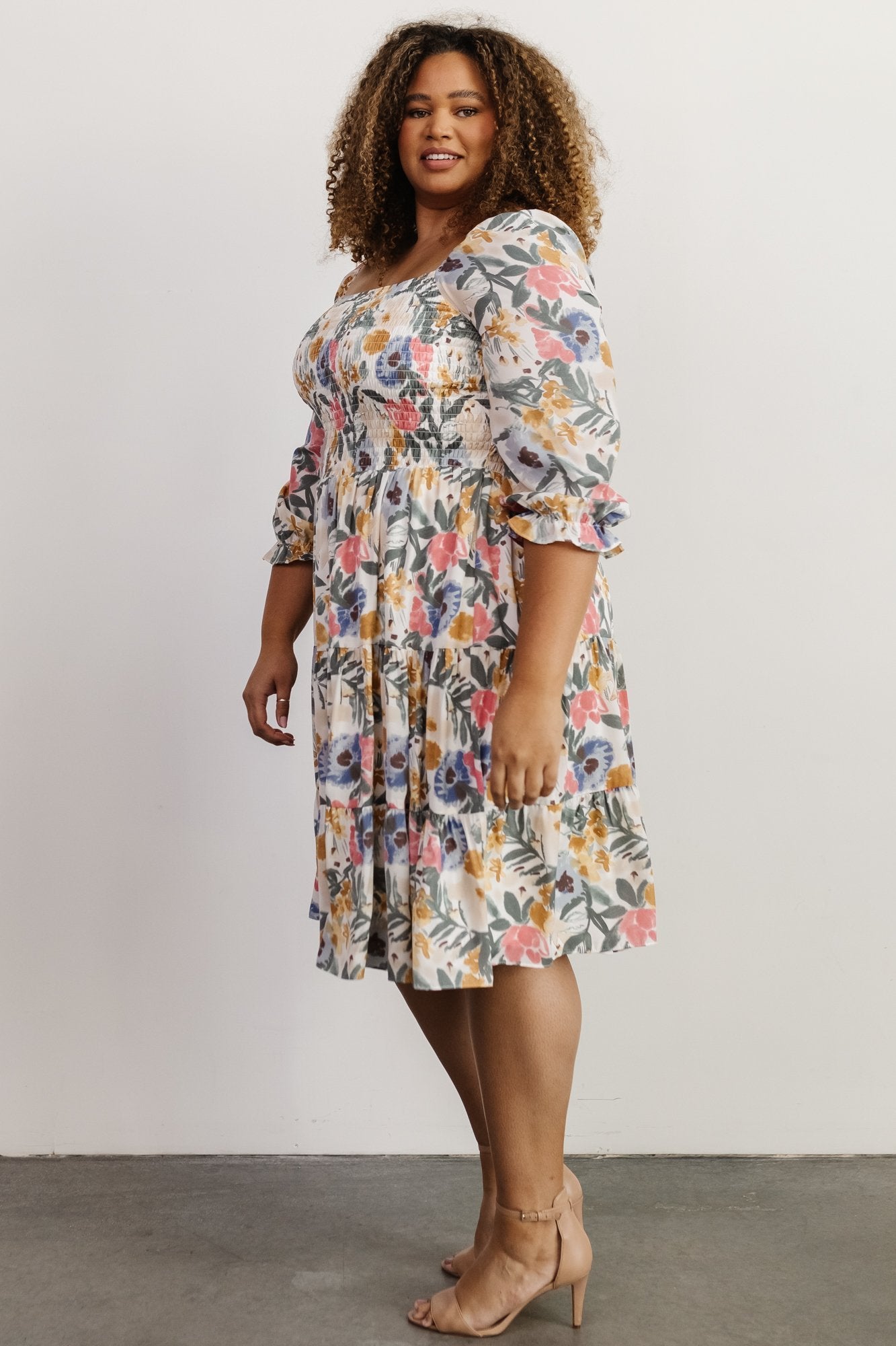 Marta Smocked Midi Dress | Multi Floral Amazon Sale Online