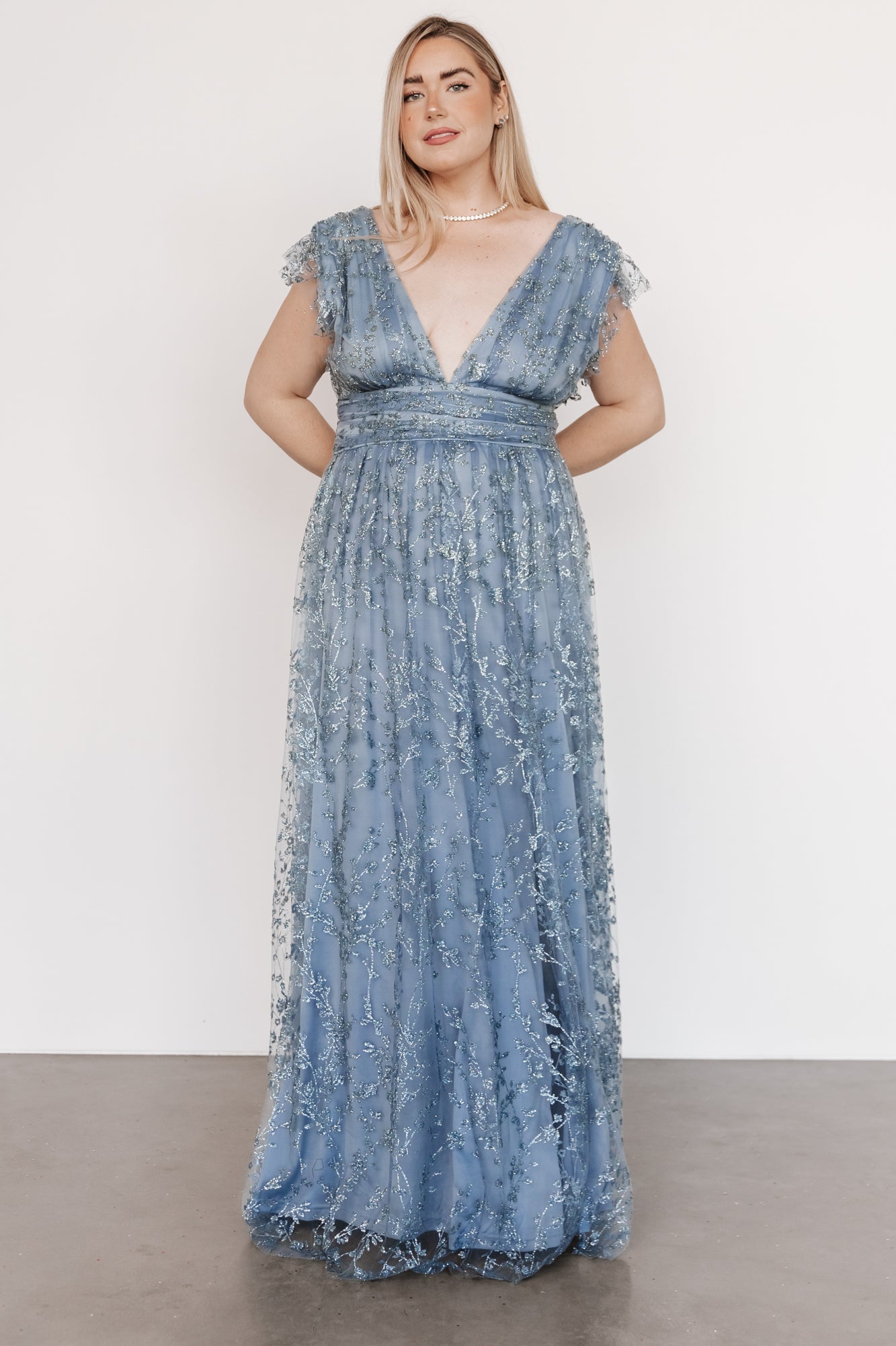 Arlene Shimmer Gown | Winter Blue Sale 100% Authentic