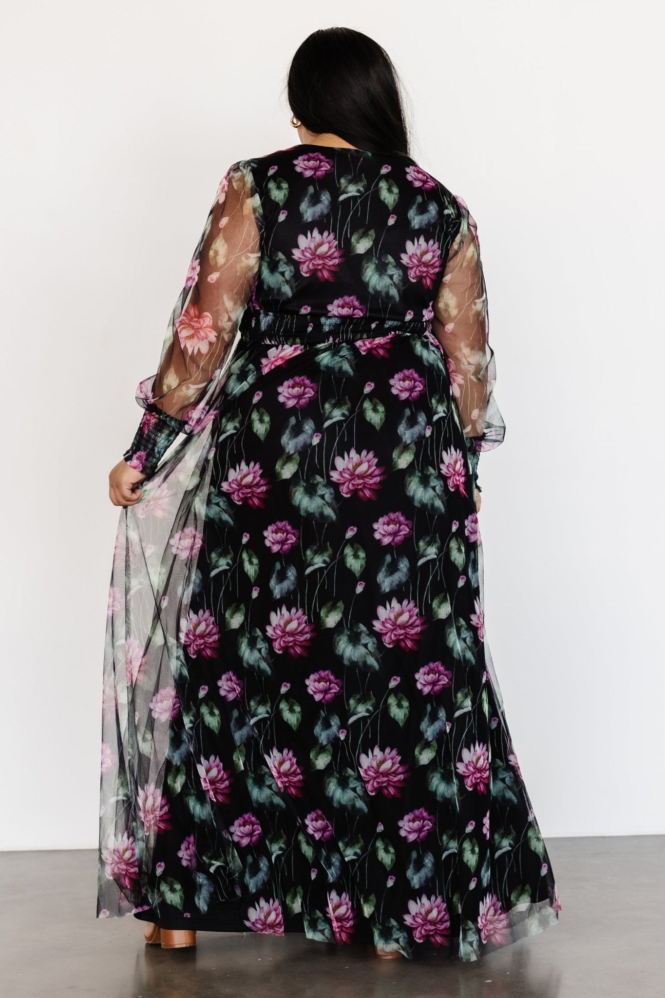 Layla Tulle Maxi Dress | Black Multi Online Online Free Shipping