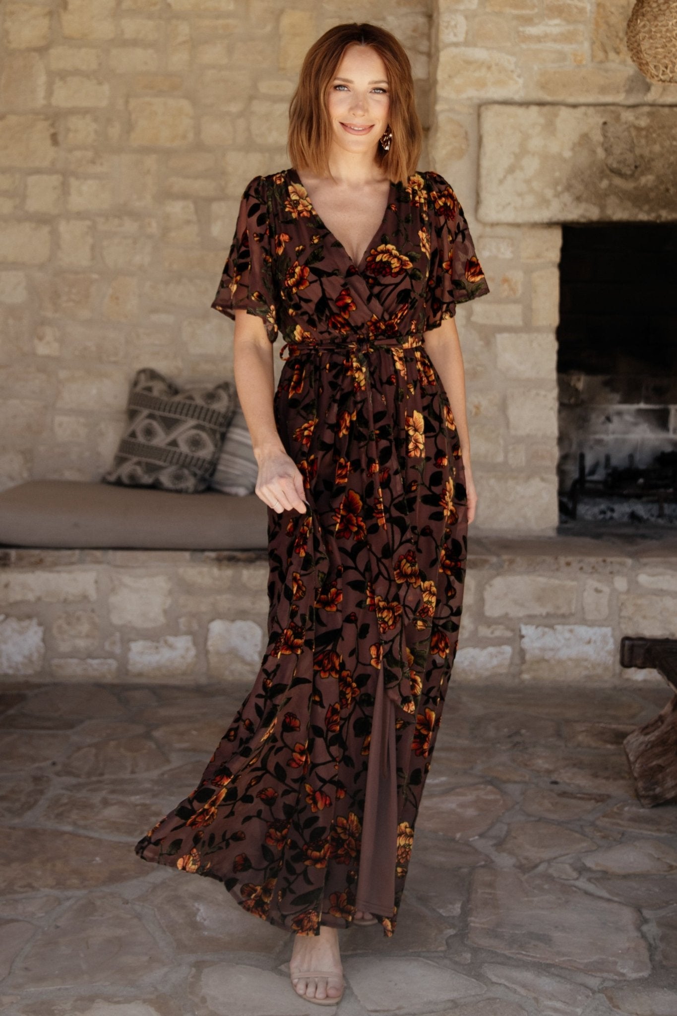 Uma Velvet Maxi Dress | Clove + Amber Floral Free Shipping Footlocker Finishline