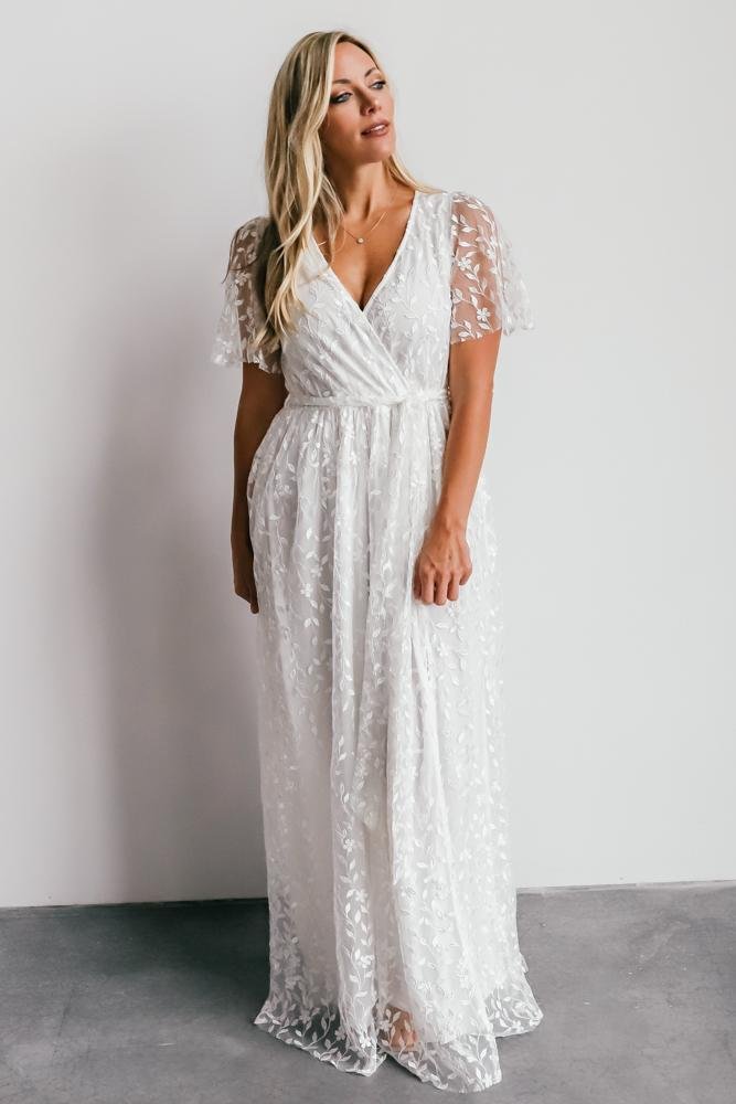 Marseille Embossed Maxi Dress | White Online Shop From China