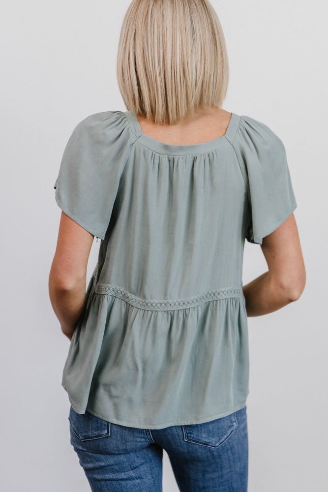 Unity Button Up Top | Sage Free Shipping Shop Offer