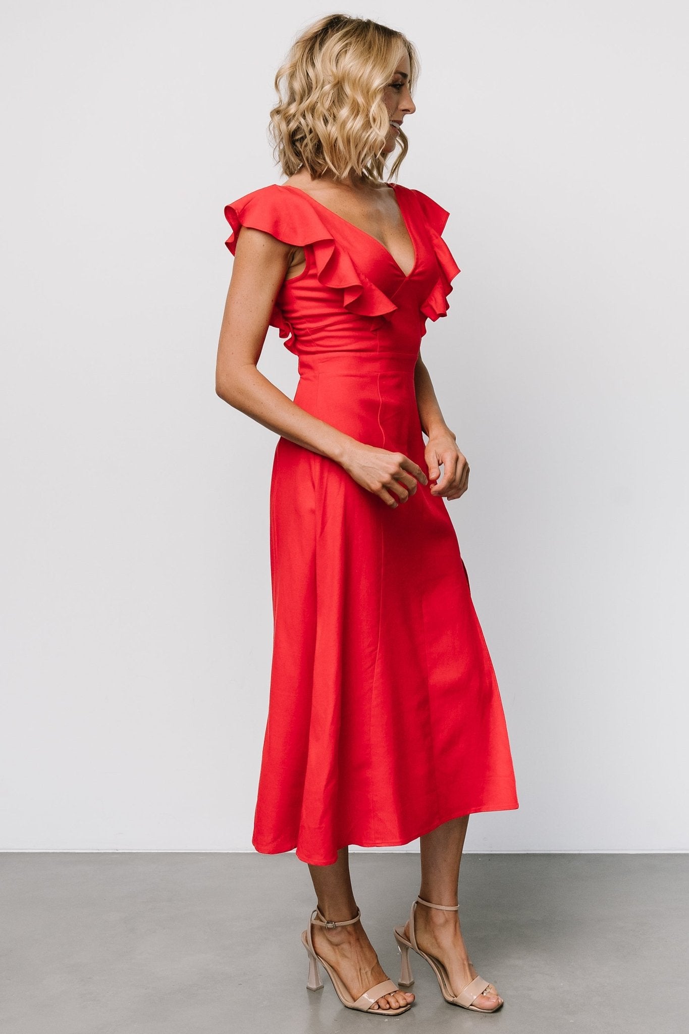 Elena Midi Dress | Red Buy Cheap Comfortable