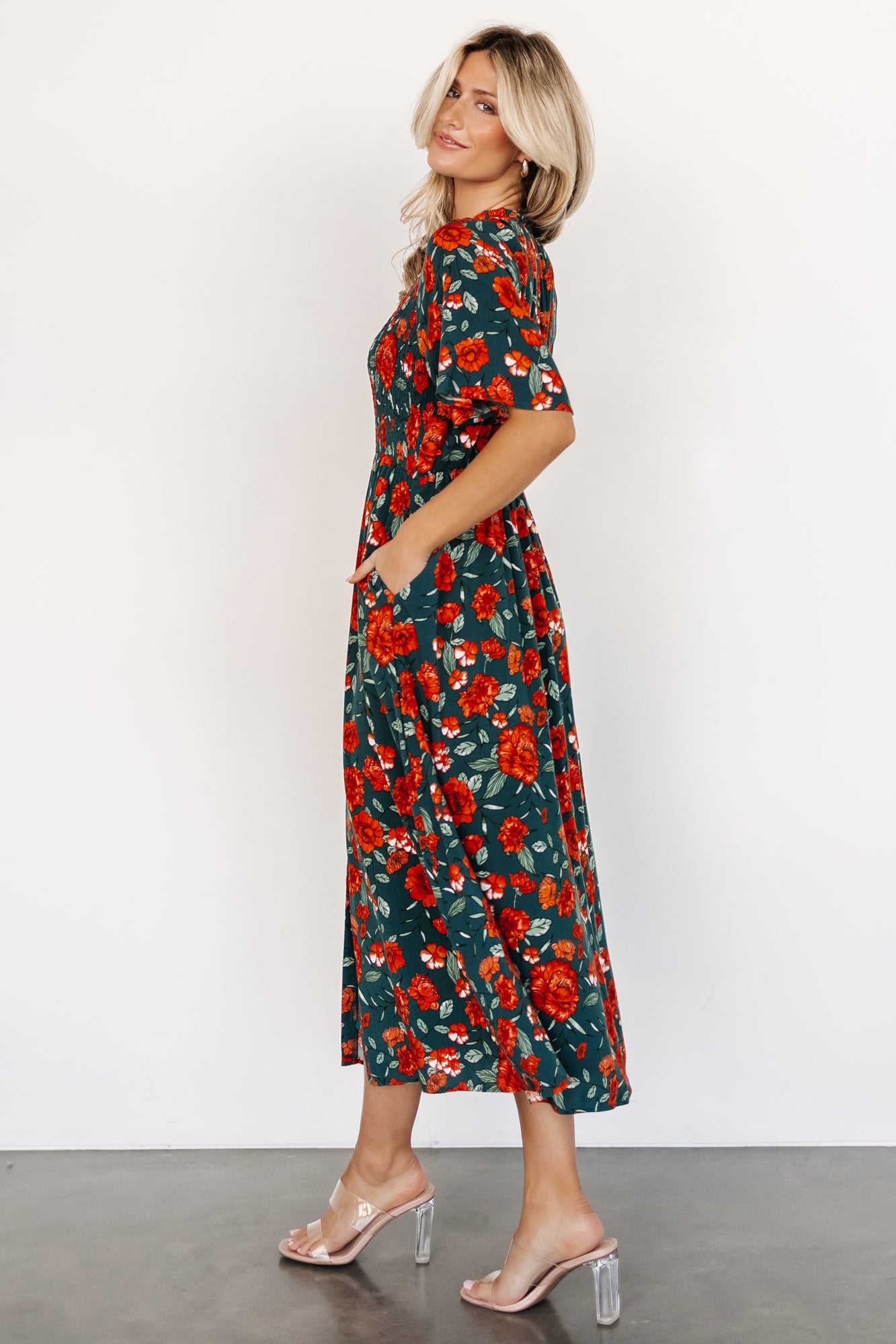 Botega Midi Dress | Jade Multi Floral Purchase Sale Online