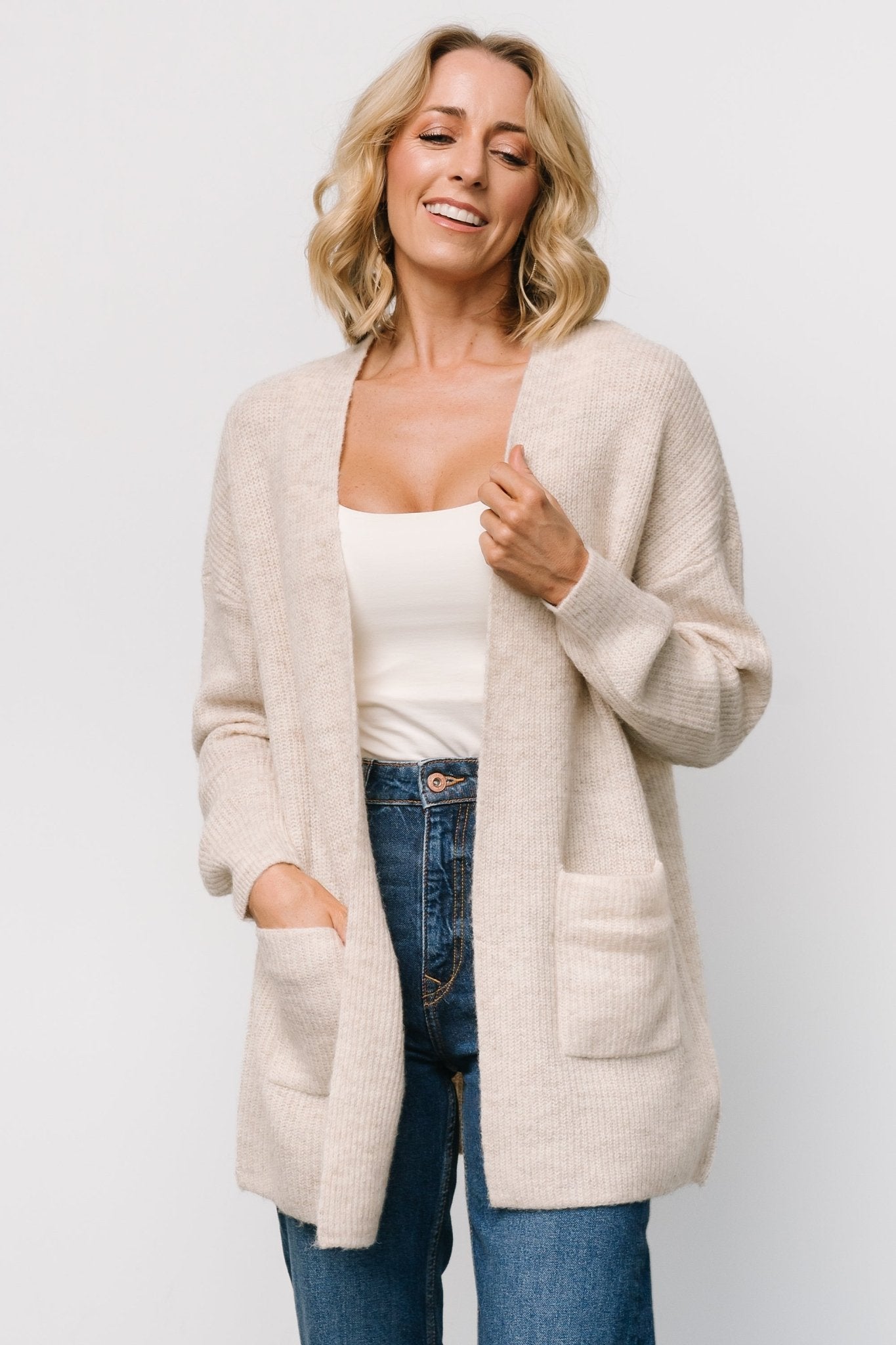 Carianne Knit Cardigan | Natural Clearance Outlet