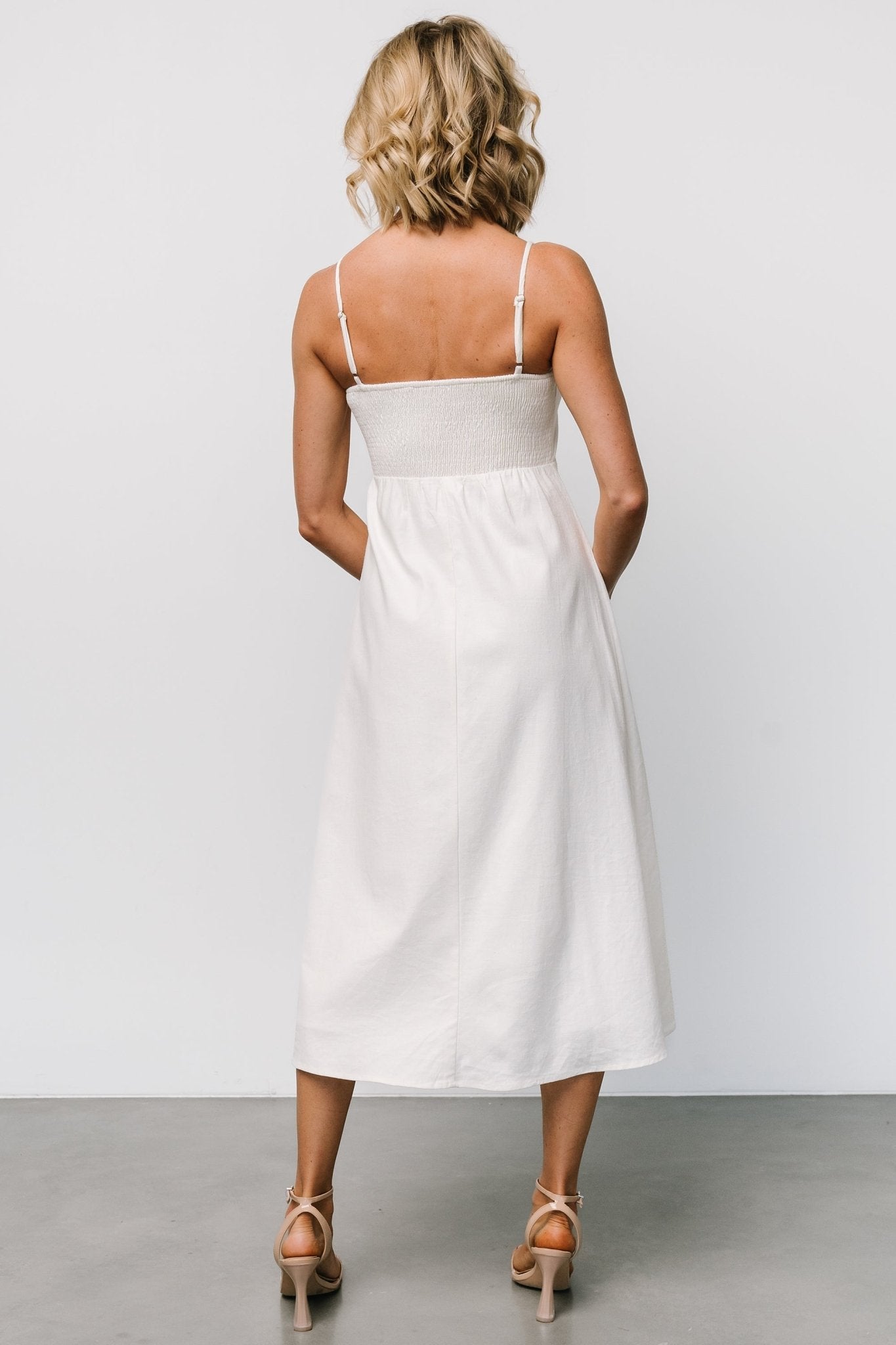 Laya Button Front Dress | Ivory Sale Best