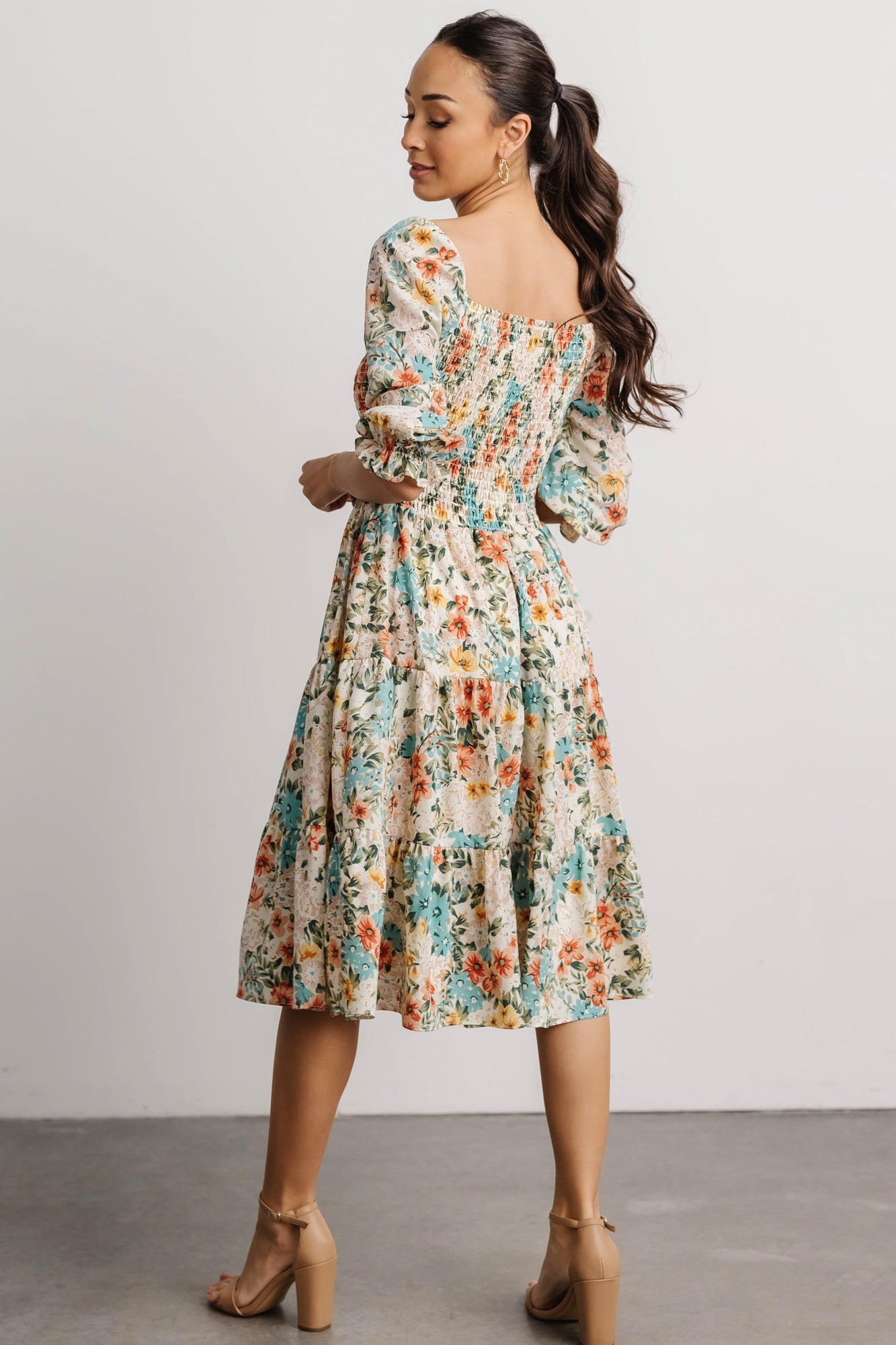 Marta Smocked Midi Dress | Summer Floral 100% Authentic