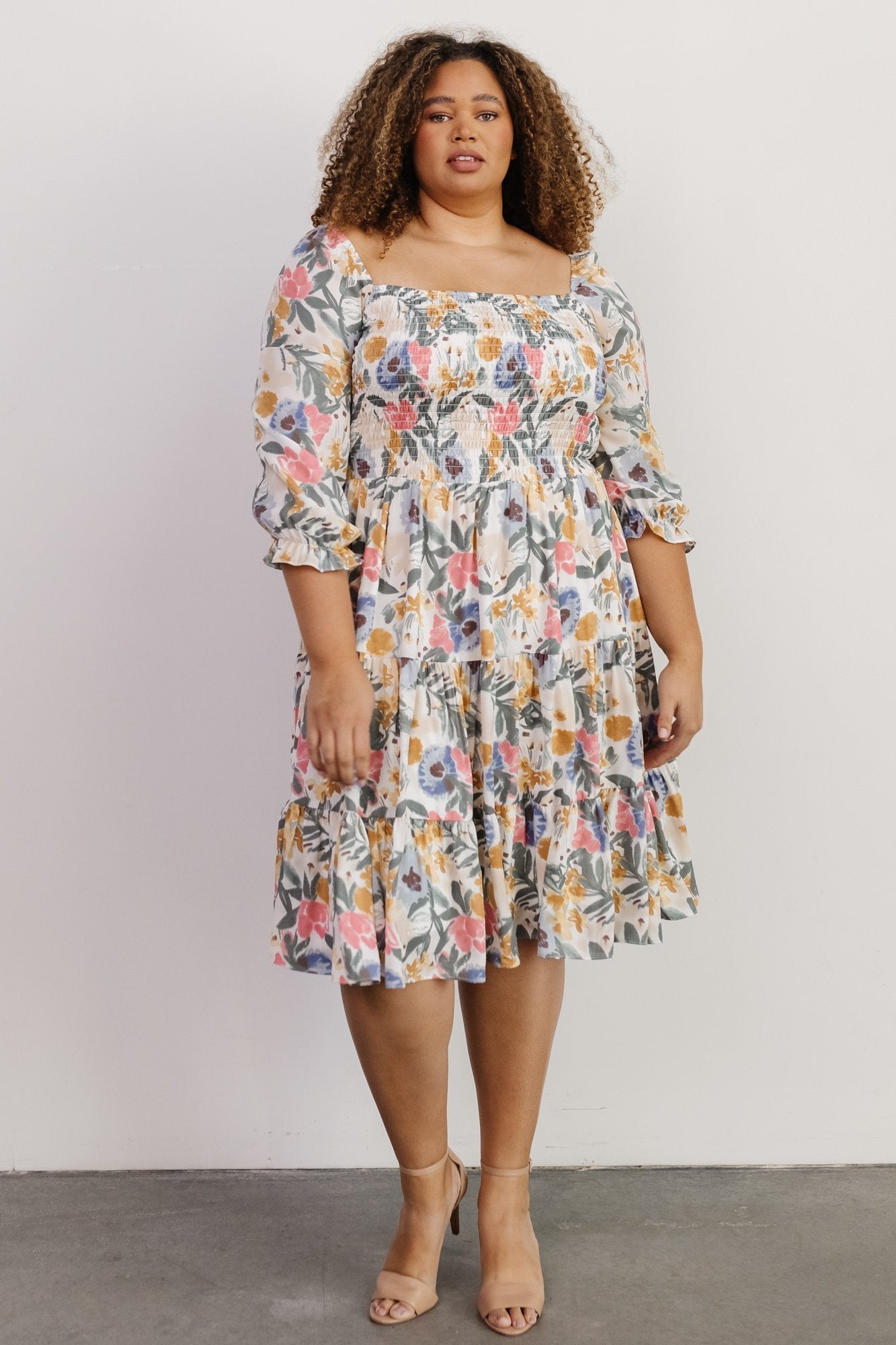 Marta Smocked Midi Dress | Multi Floral Amazon Sale Online