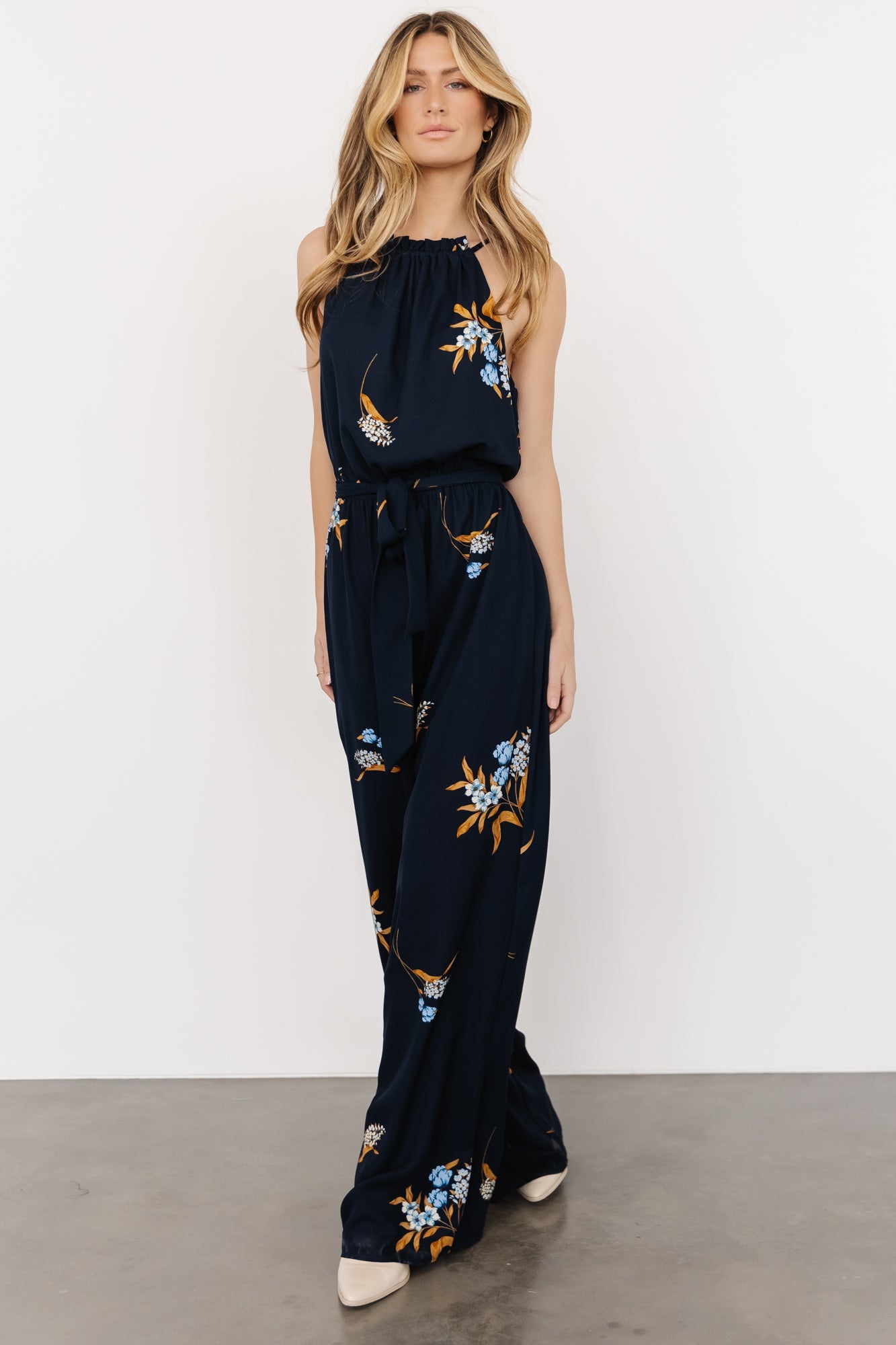 Alameda Halter Jumpsuit | Navy Blue Floral Reliable For Sale